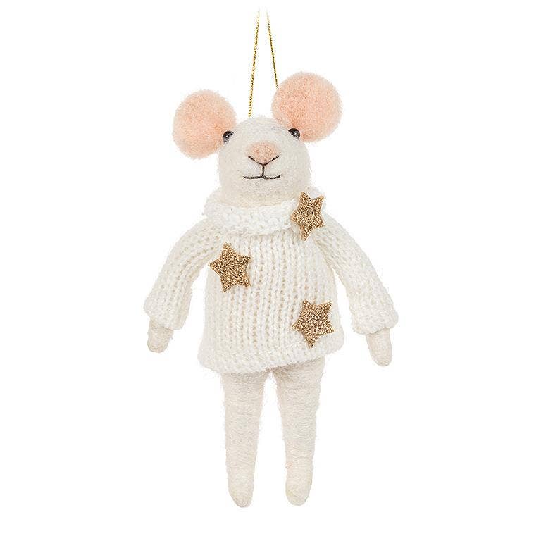 Fancy Winter Mouse Ornament — 2 Styles, 5"