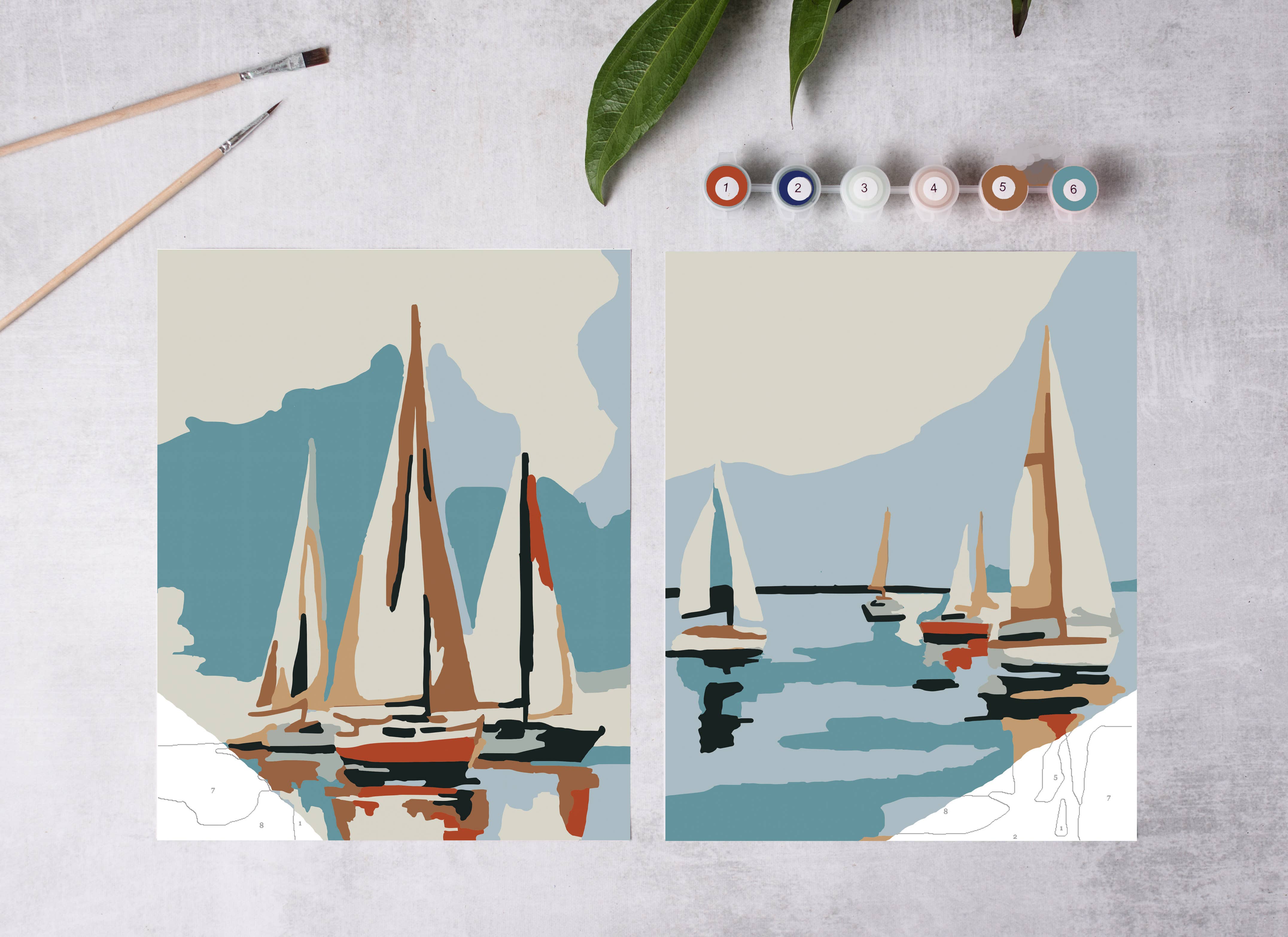 Sailboats at Sea Paint By Numbers Kit