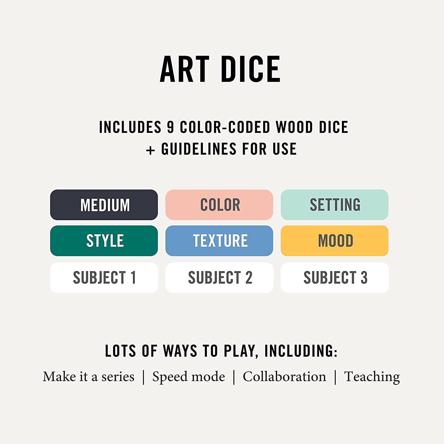 Art Dice: The Creative Prompt Set for Artists, Teachers & Beginners