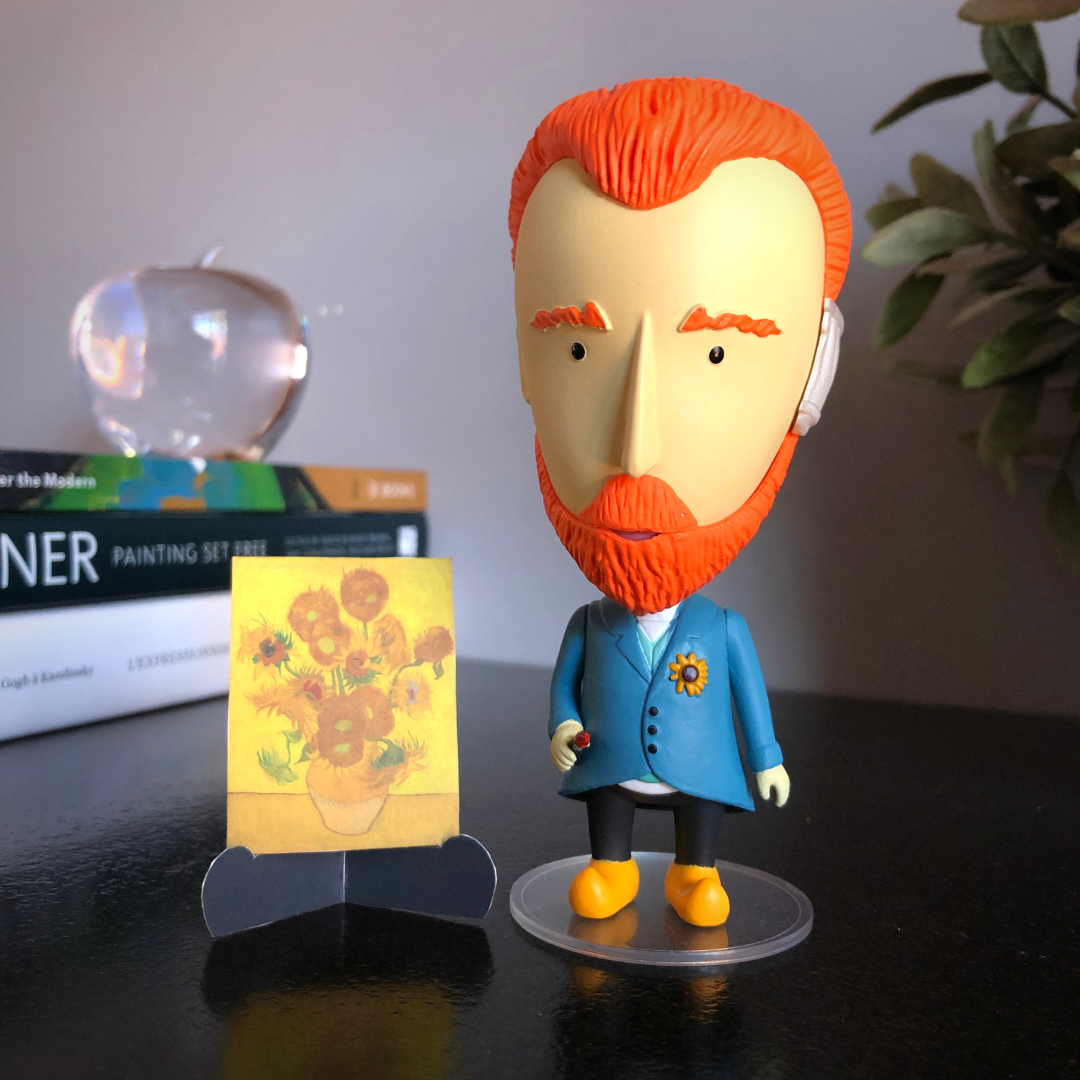 Vincent van Gogh Figurine | 5" Art History Collectible | 2 Removable Ears + Bandaged Ear