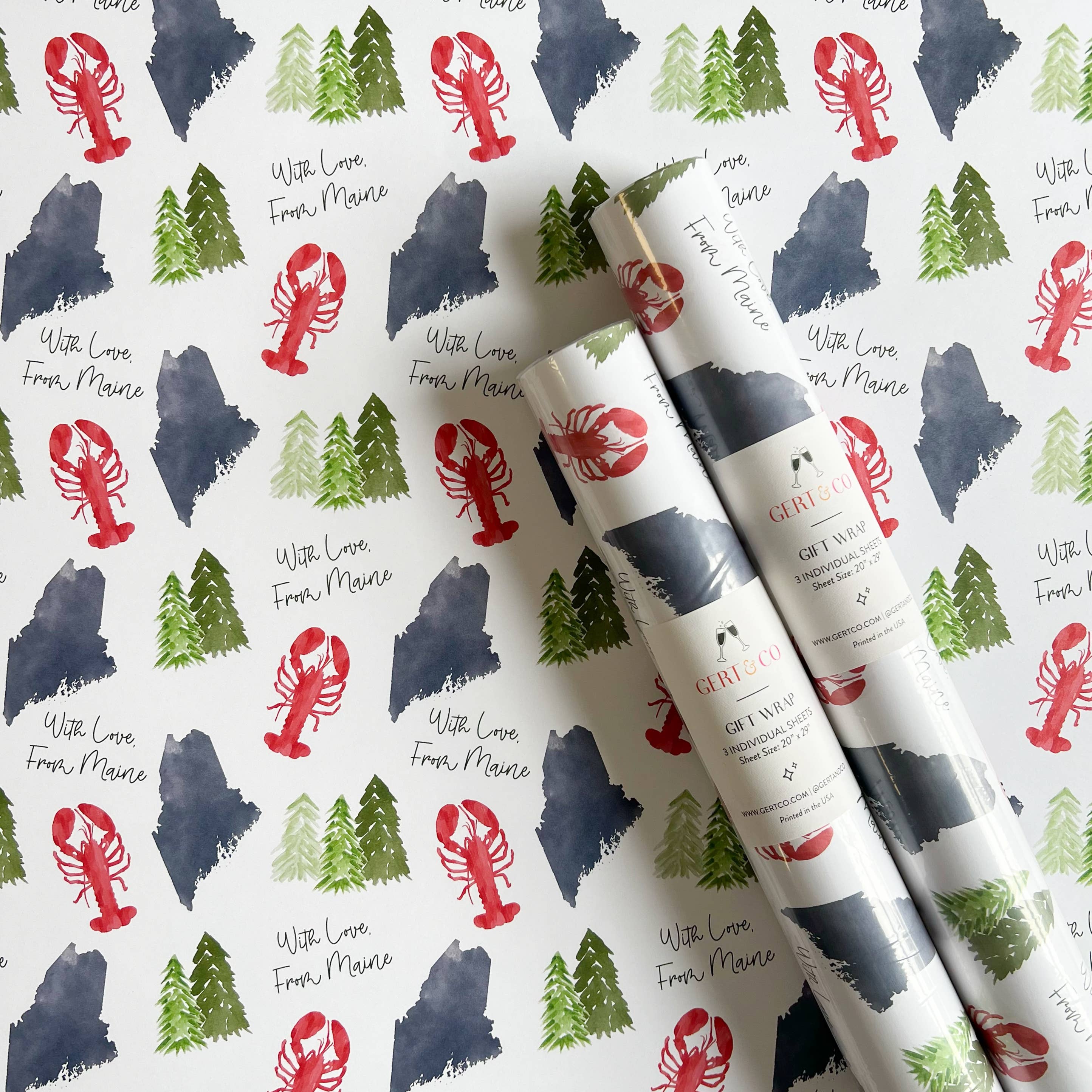 Maine Gift Wrap — “With Love, From Maine”