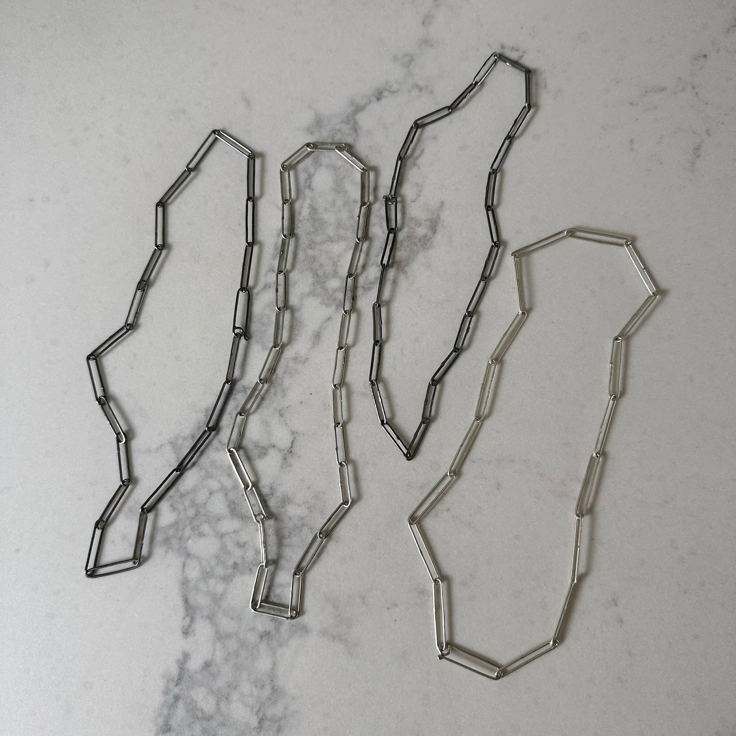 Handmade Chain Necklace – Sterling Silver (Various Lengths & Finishes)