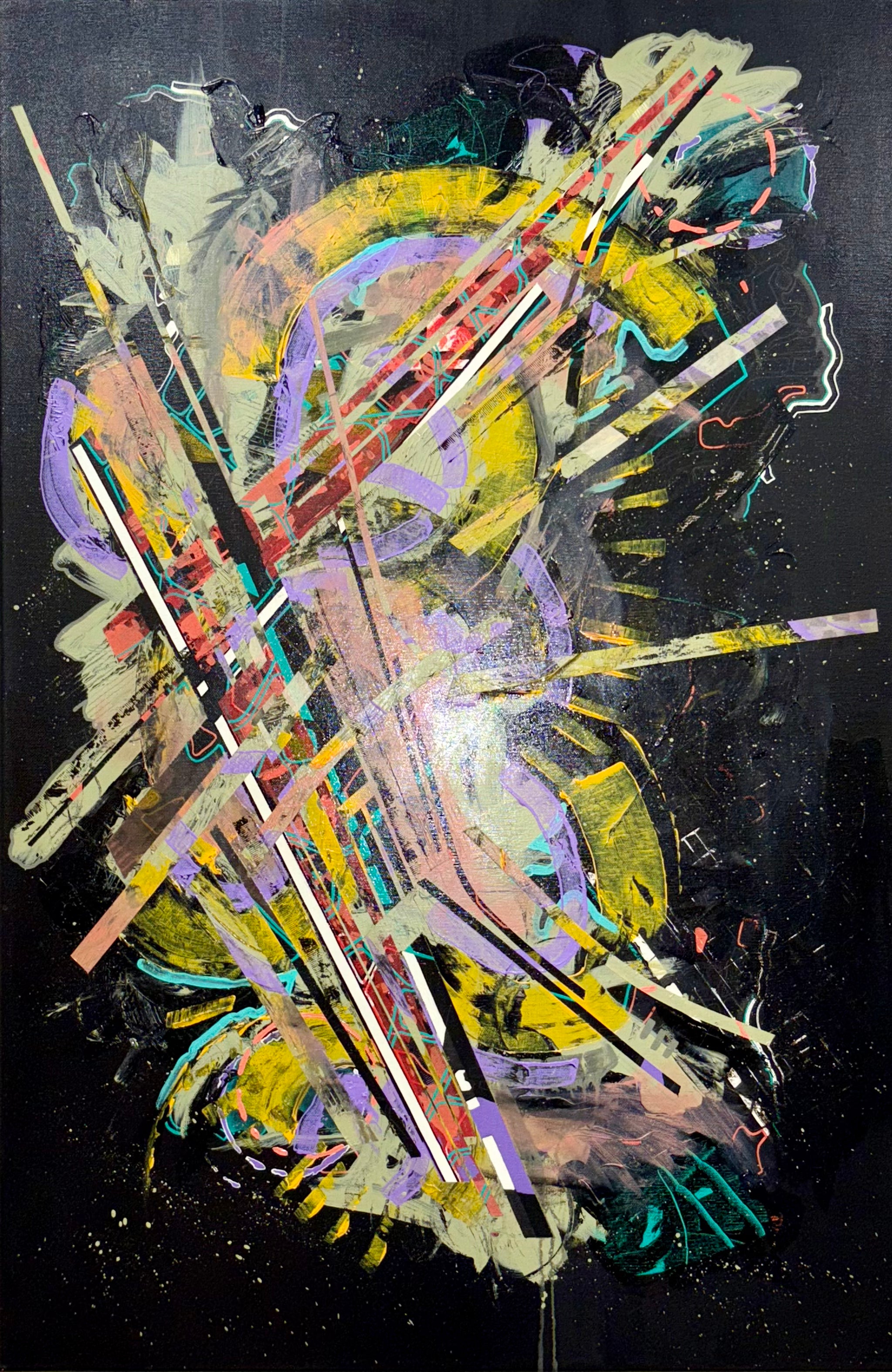 Cosmos | 24" x 36" | Acrylic, Graphite, and Masking Tape on Canvas (2021–2022)