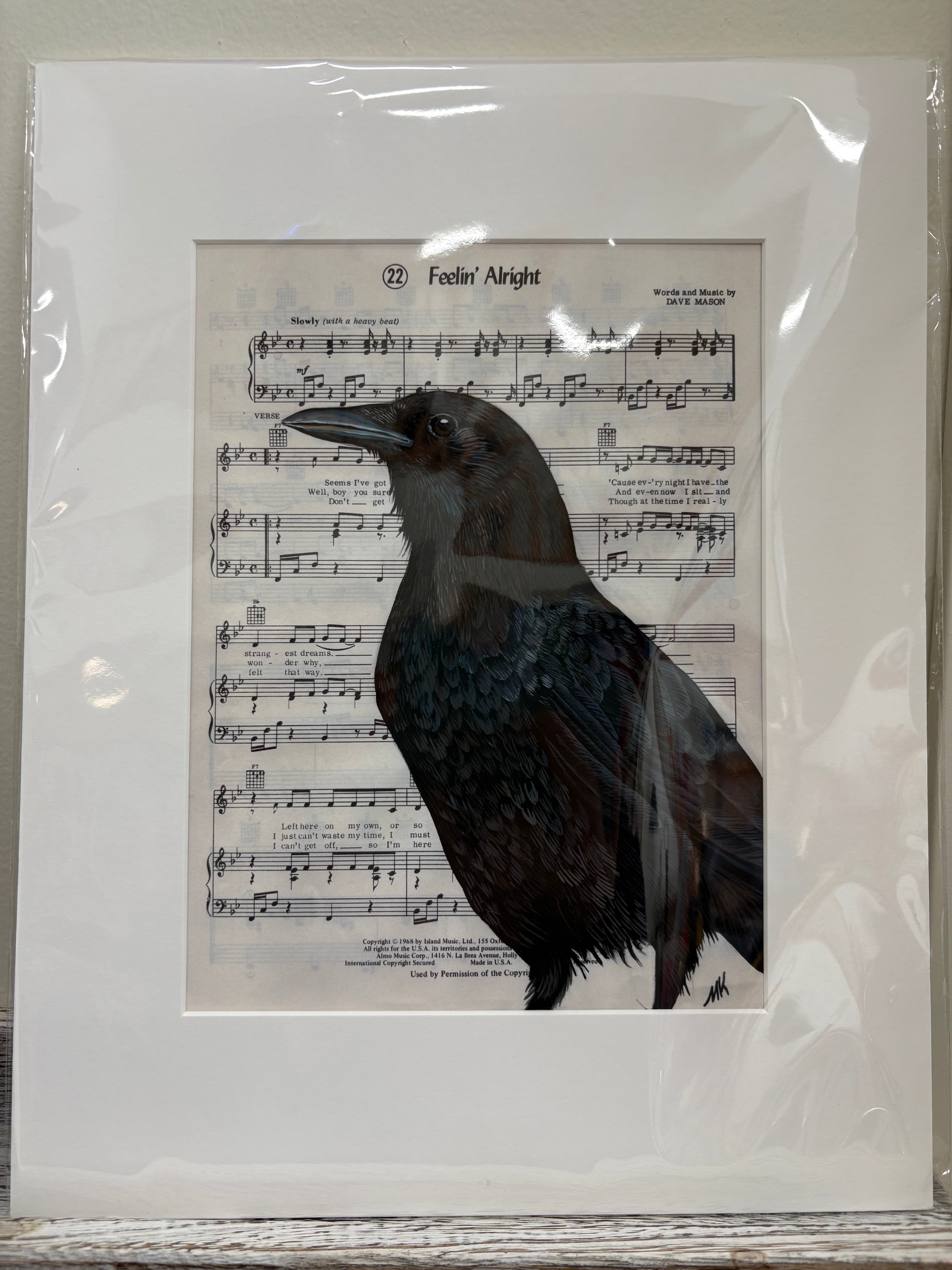 Crow Feeling Alright - Maya Kuvaja (Open Edition Print Matted)