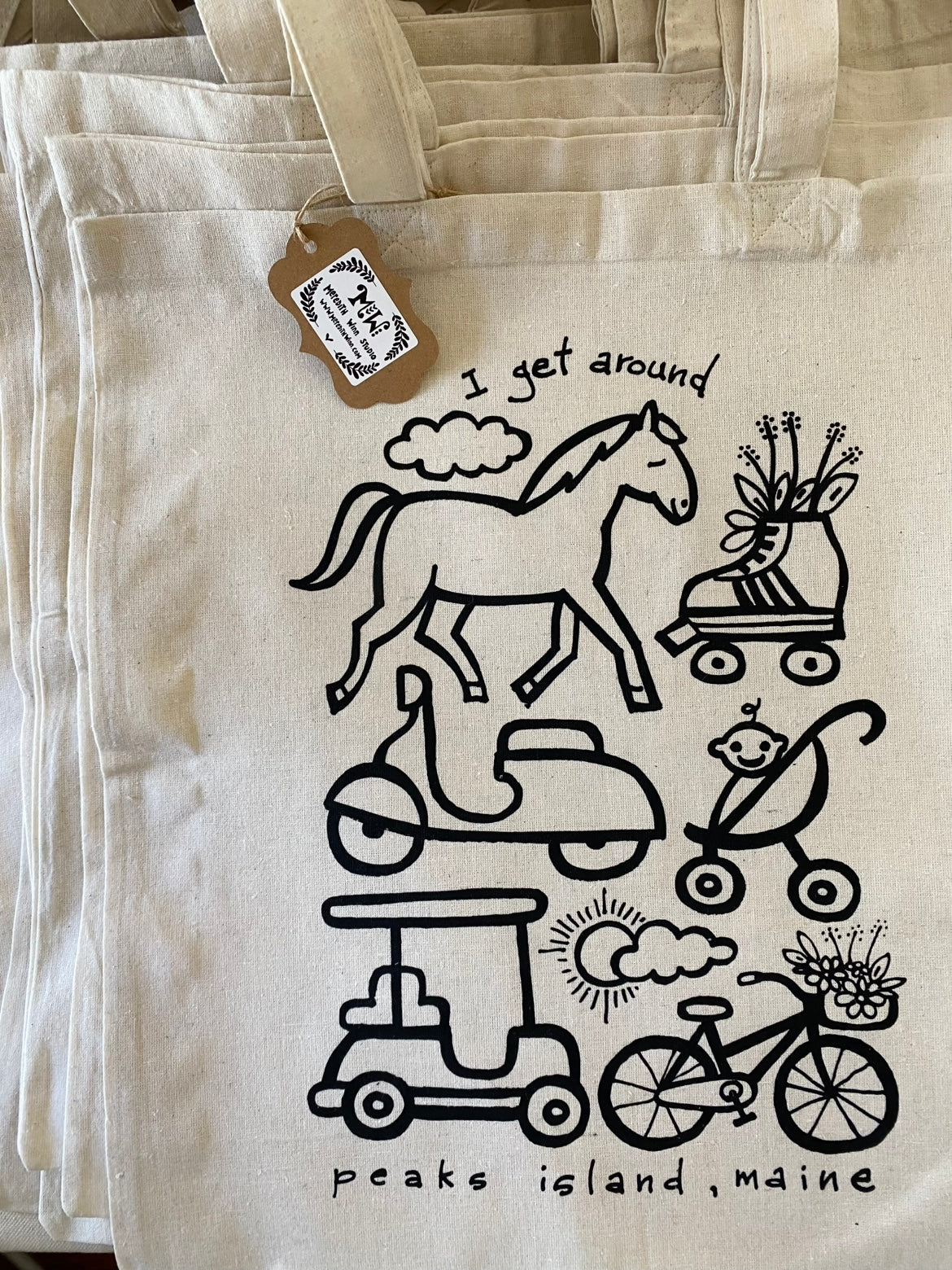 I Get Around Peaks Island Tote