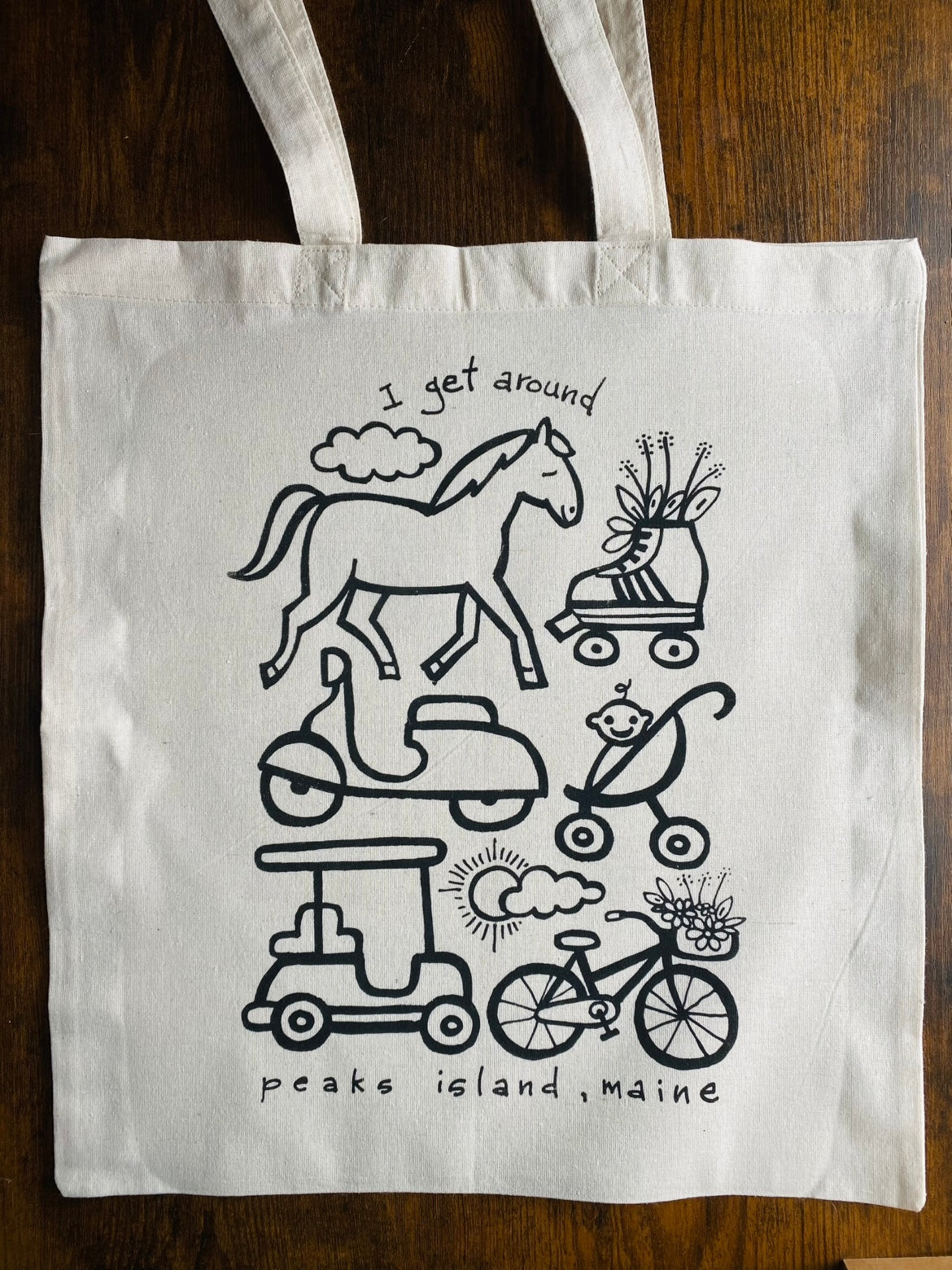 I Get Around Peaks Island Tote