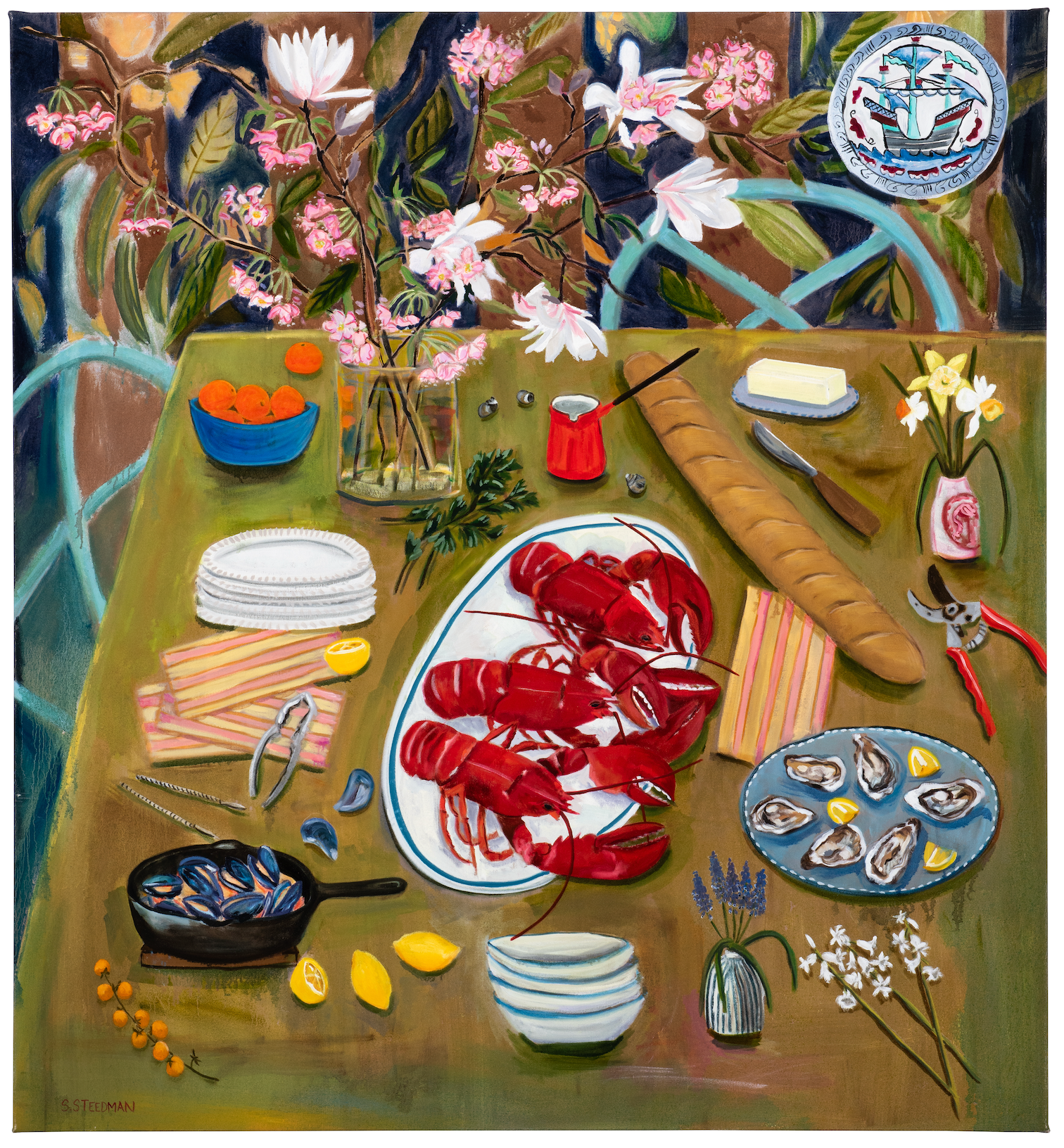 3 Lobsters on a Table - Sarah Steedman