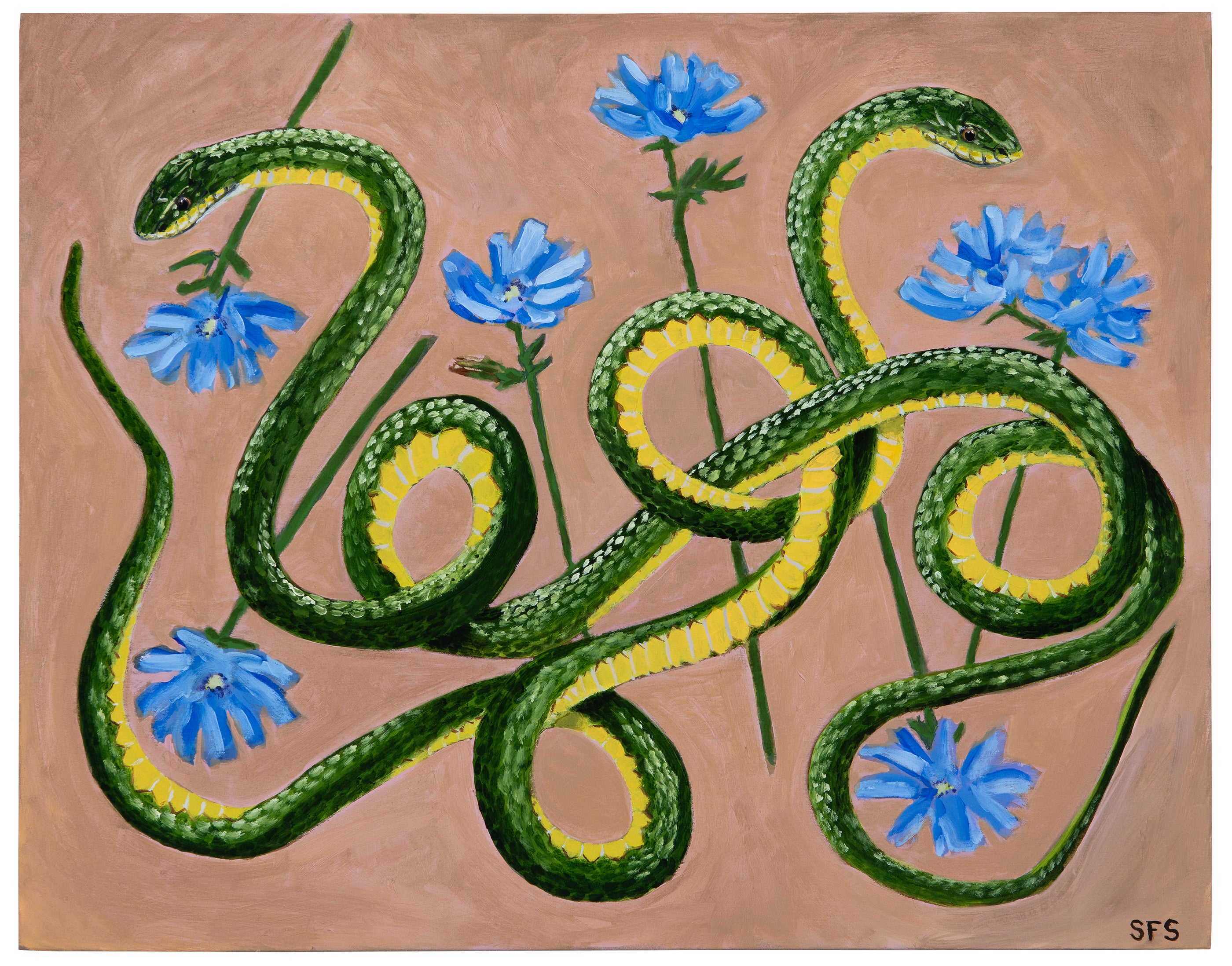 Two Intertwined Green Snakes - Sarah Steedman