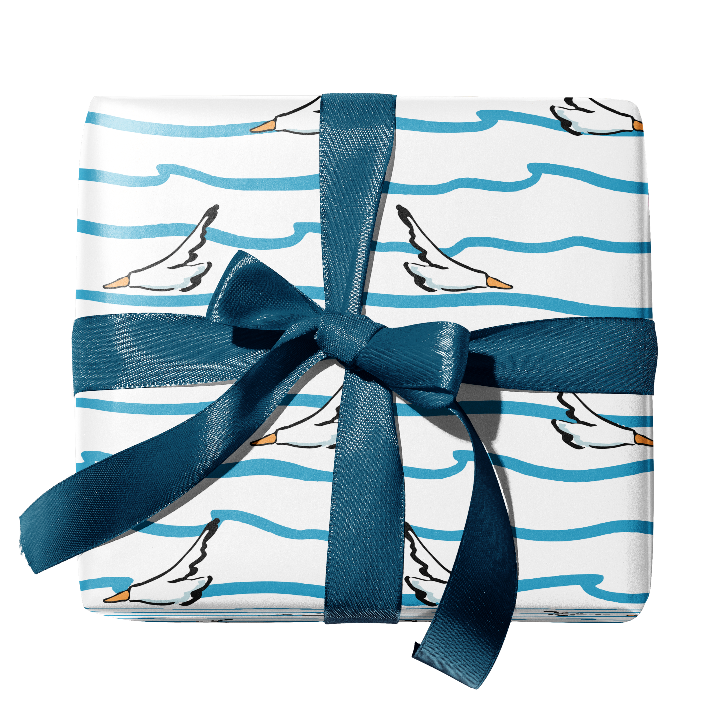 Seagulls & Waves Double-Sided Gift Wrap — by Ramus & Co.