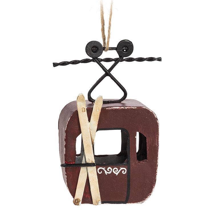 Red Cable Car Ornament — Lodge Collection