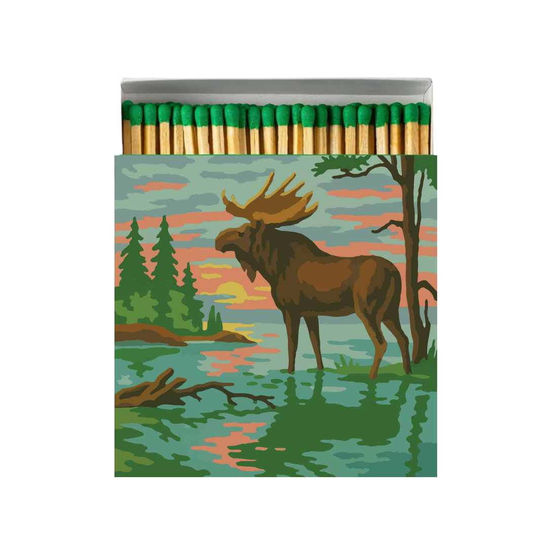 Waterfall & Moose Matchbox Paint By Number Collection