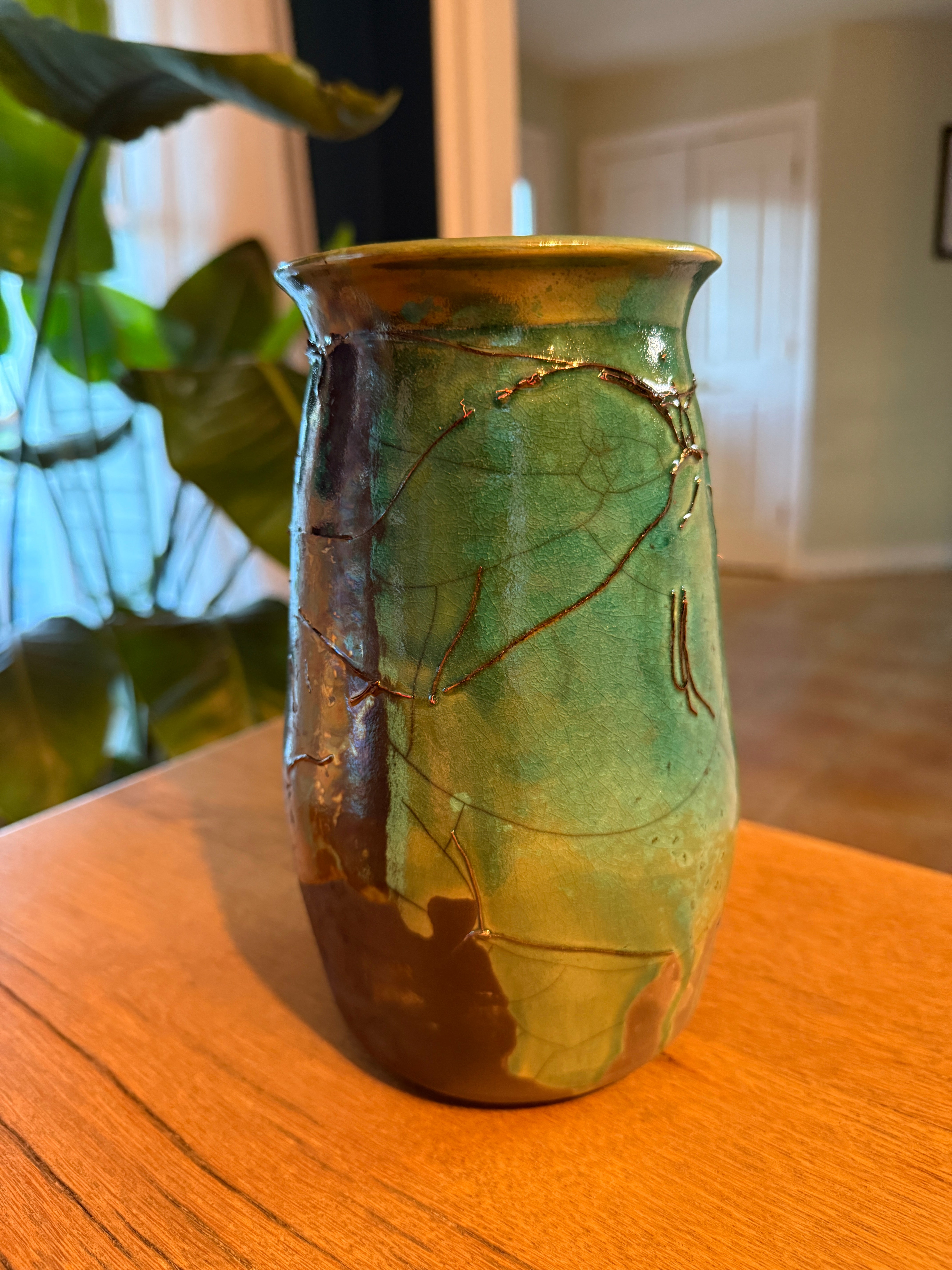 Copper Wire Raku Vase (Large)