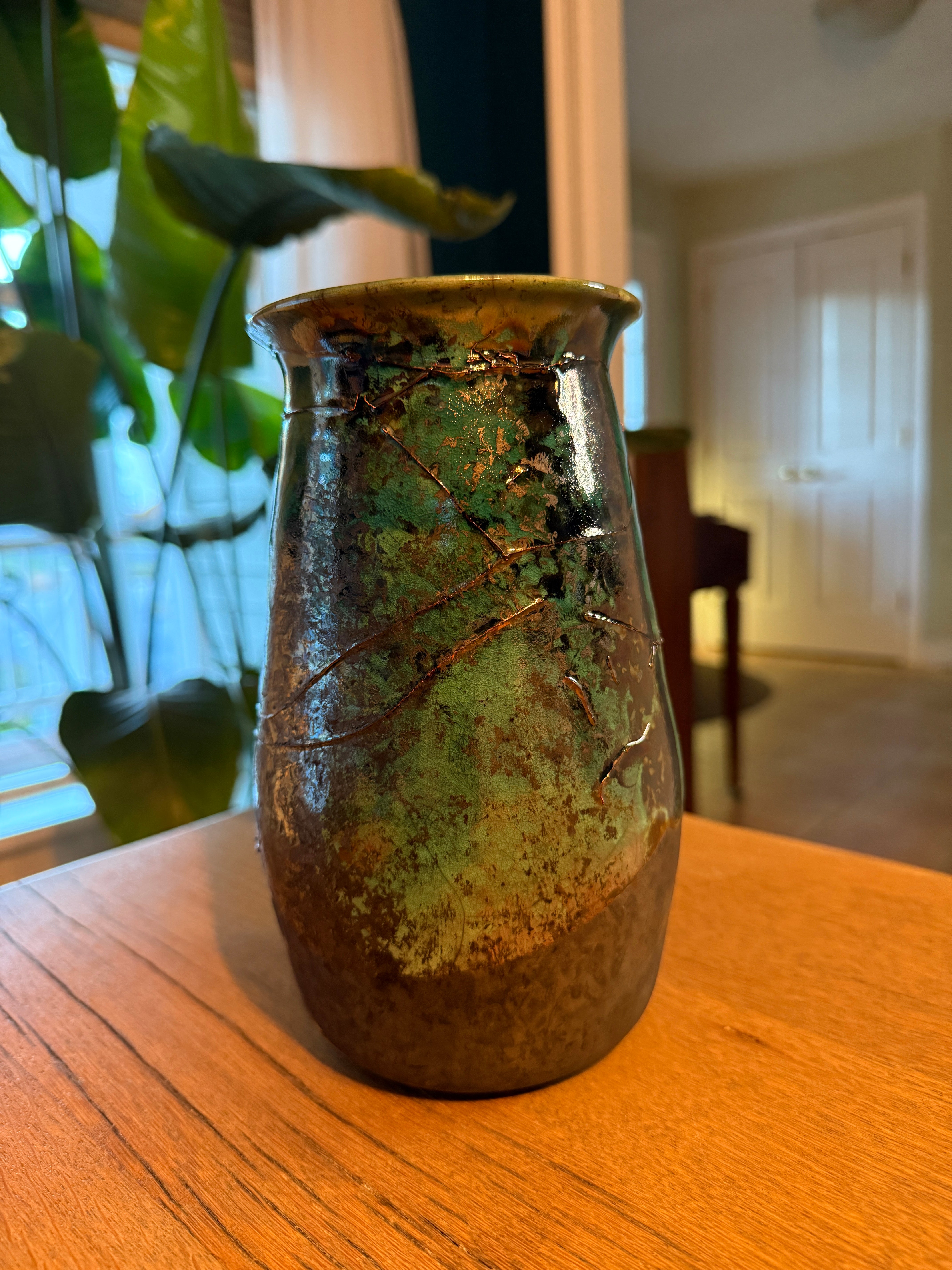 Copper Wire Raku Vase (Large)