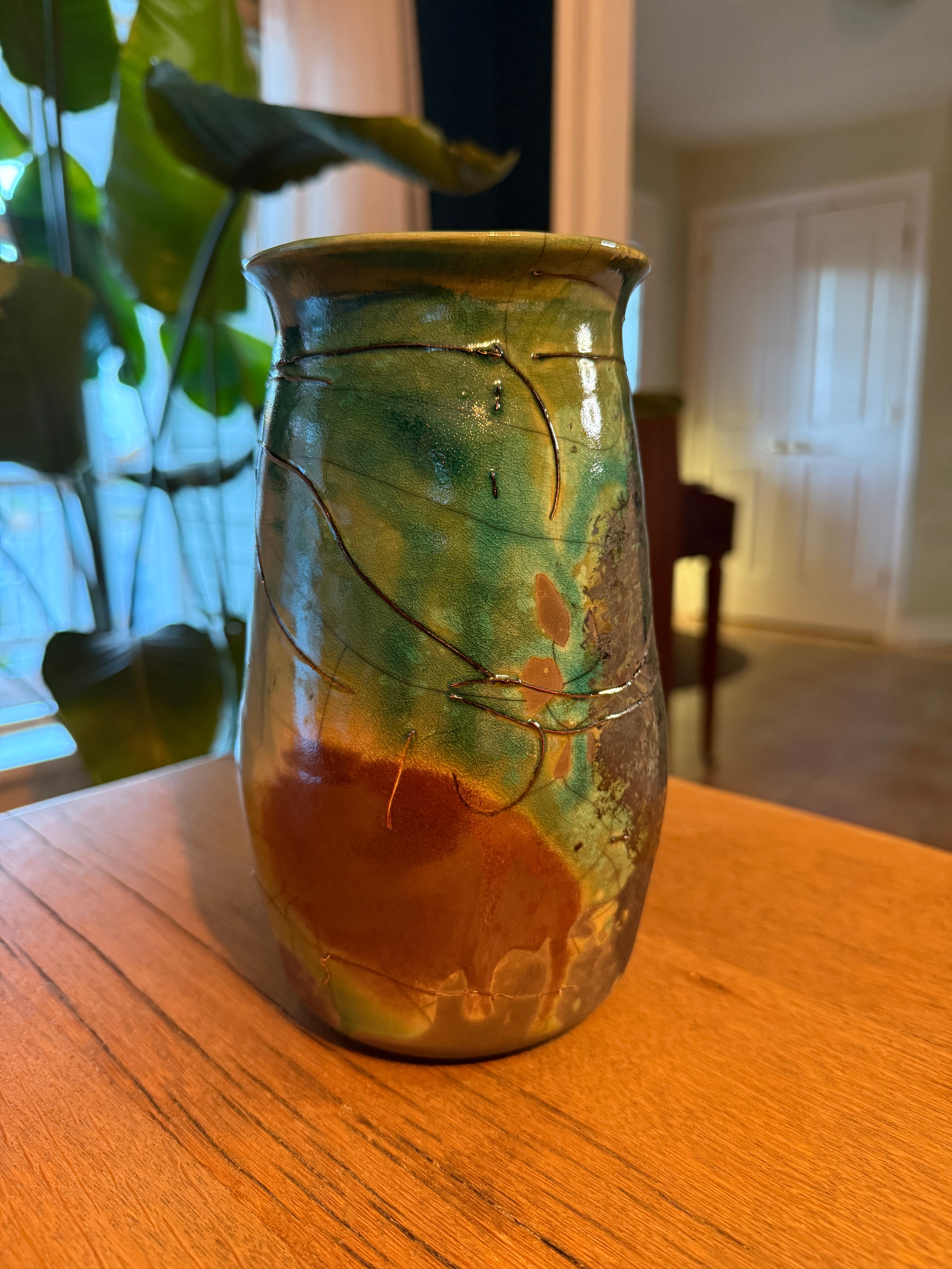 Copper Wire Raku Vase (Large)