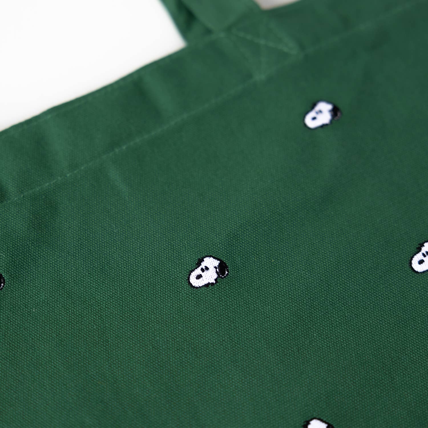 3P4 × Peanuts® – Snoopy Embroidered Forest Green Tote Bag