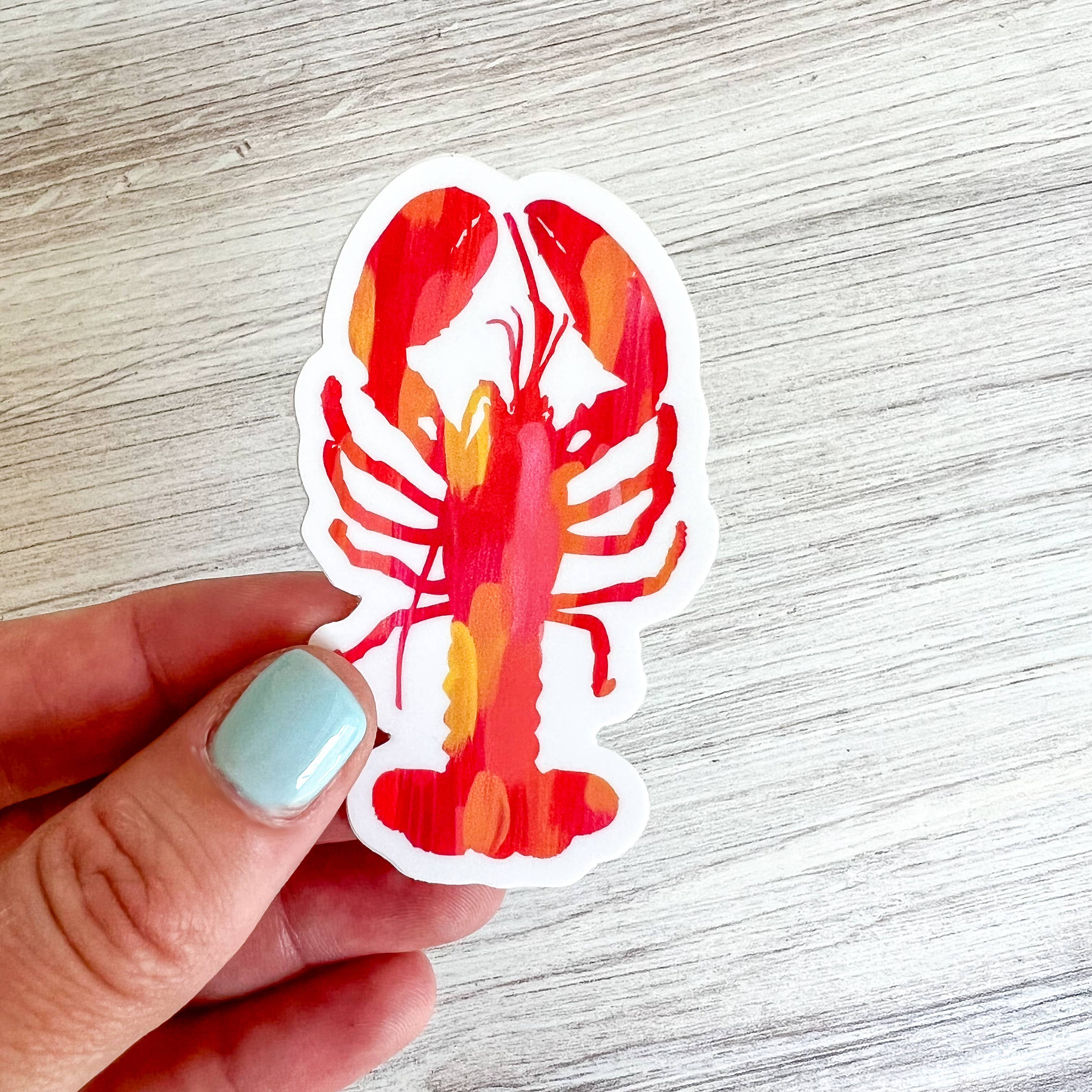 Red & Yellow Lobster Sticker — 1.75" × 3"