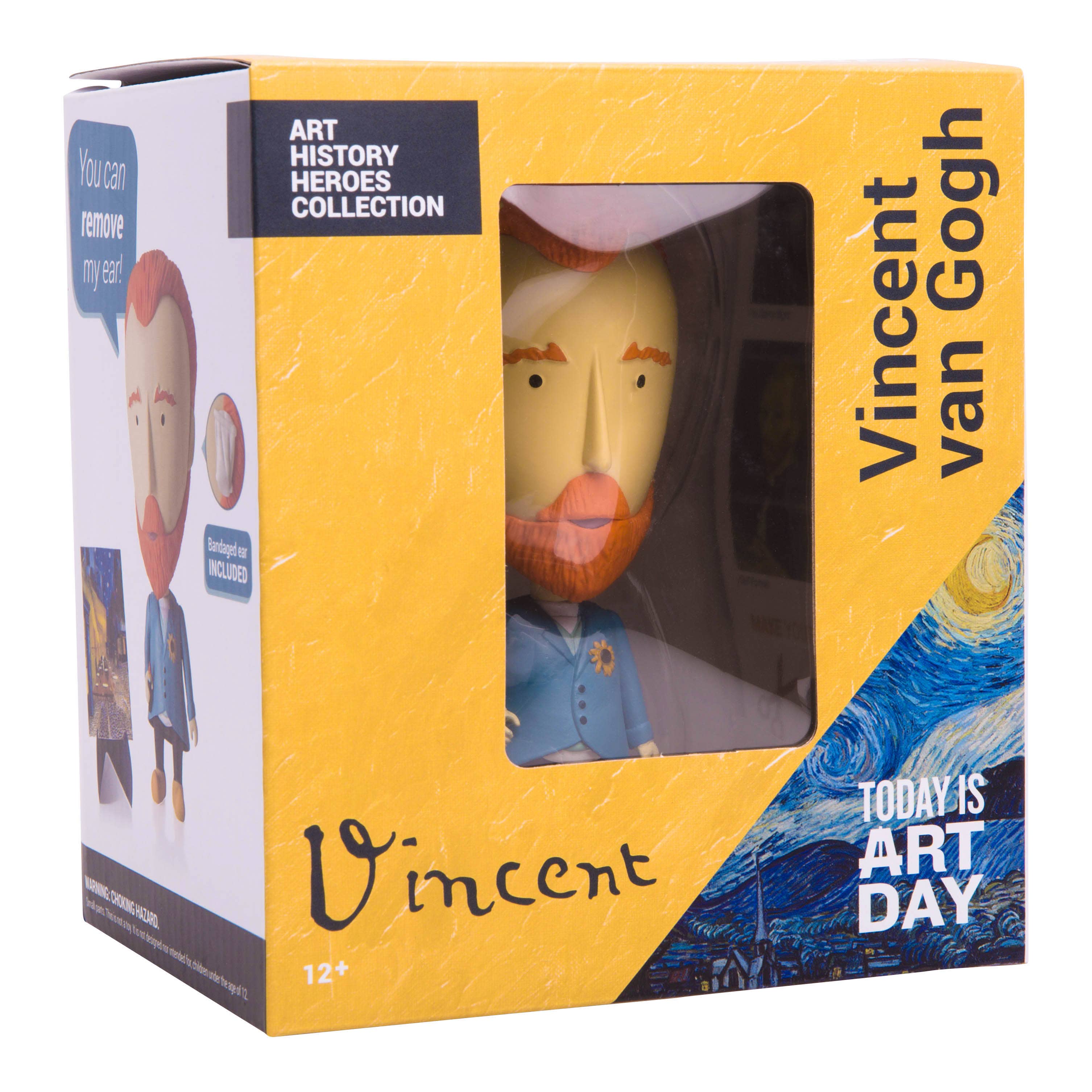 Vincent van Gogh Figurine | 5" Art History Collectible | 2 Removable Ears + Bandaged Ear
