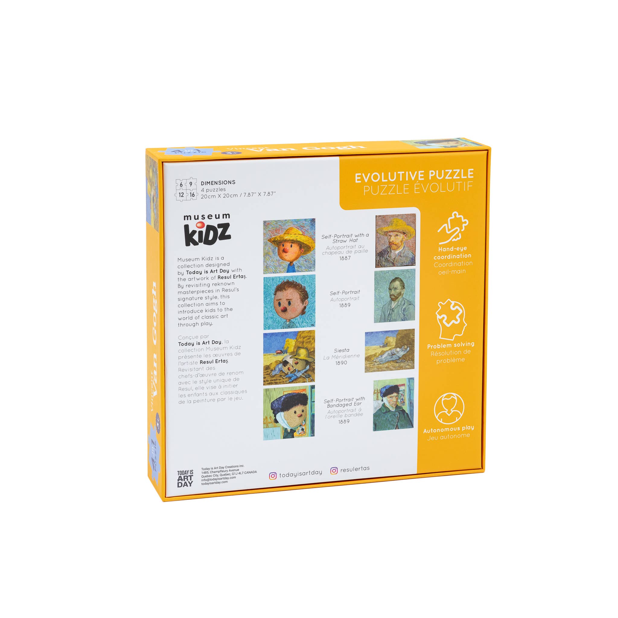 Van Gogh 4-in-1 Puzzle Set for Kids | Museum Kidz Collection | 4 Famous Self-Portraits