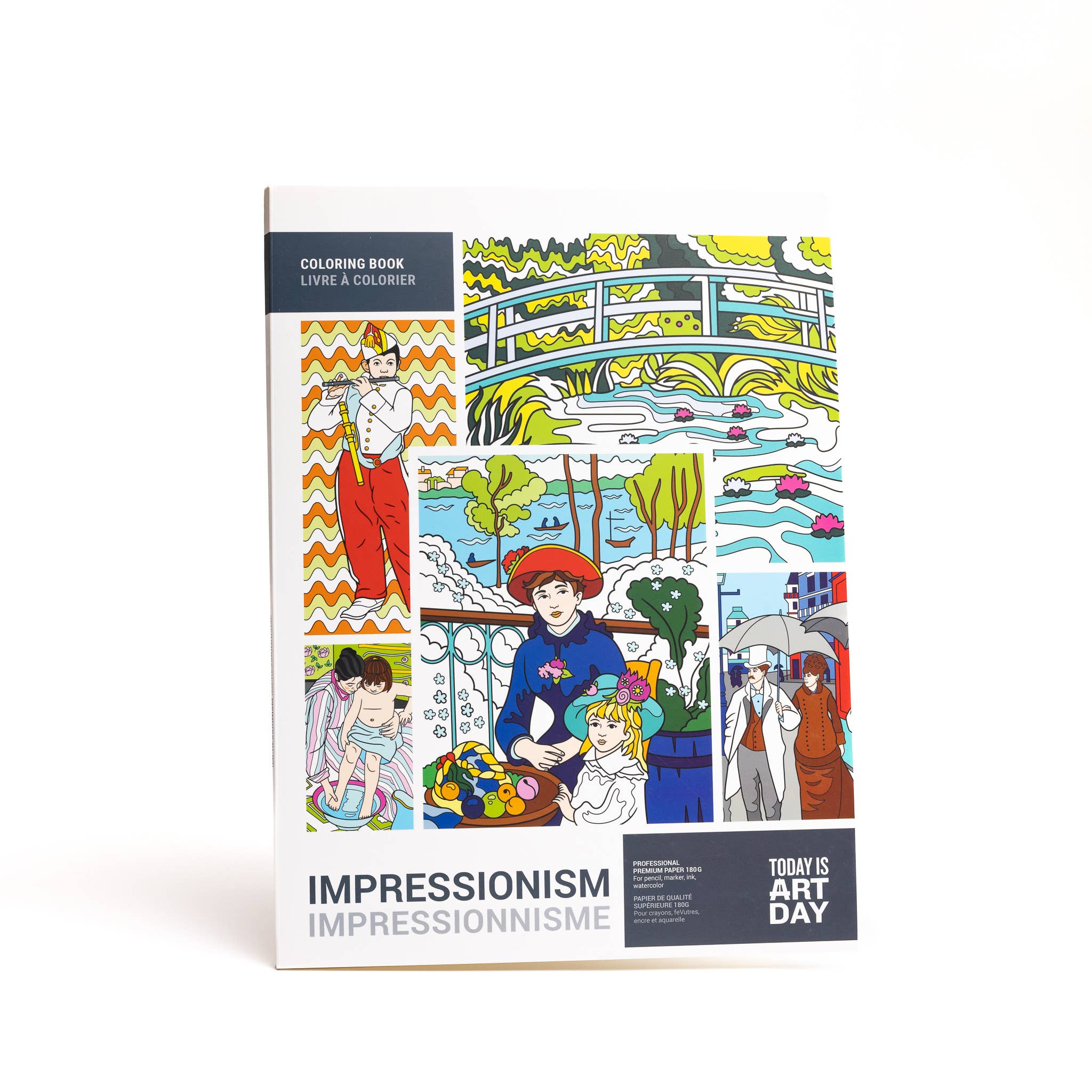 Impressionist Masterpieces Coloring Book | 12 Paintings by Monet, Renoir, Degas | Premium Thick Paper