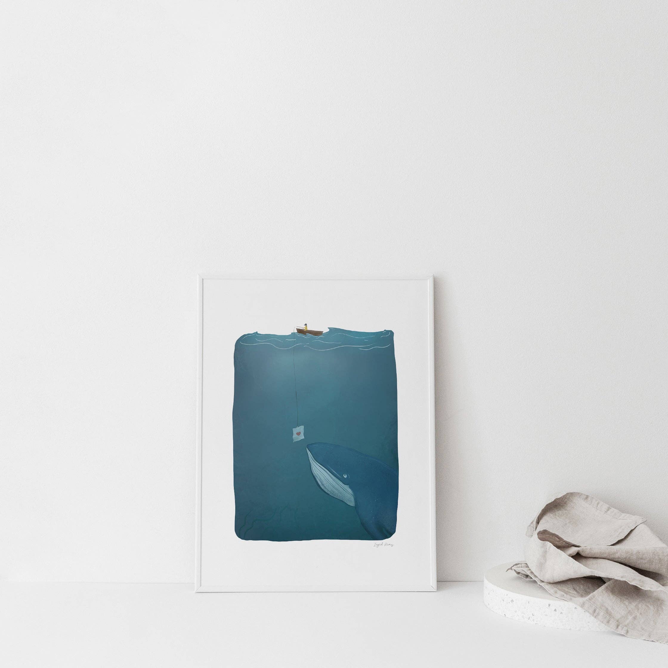 Love Note Whale Art Print 11 x 14