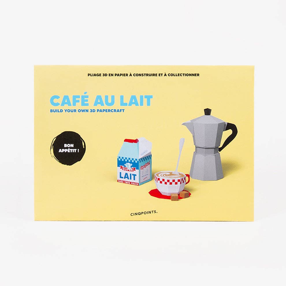 3D Paperfood Café au Lait by Cinqpoints | DIY Paper Model | Eco-Friendly