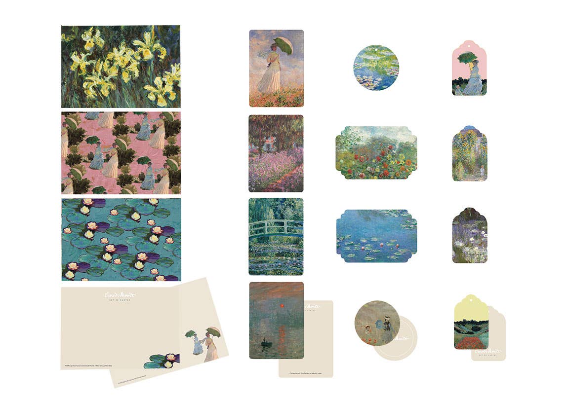 Claude Monet Stationery Set by Mon Petit Art | 15 Cards & Labels