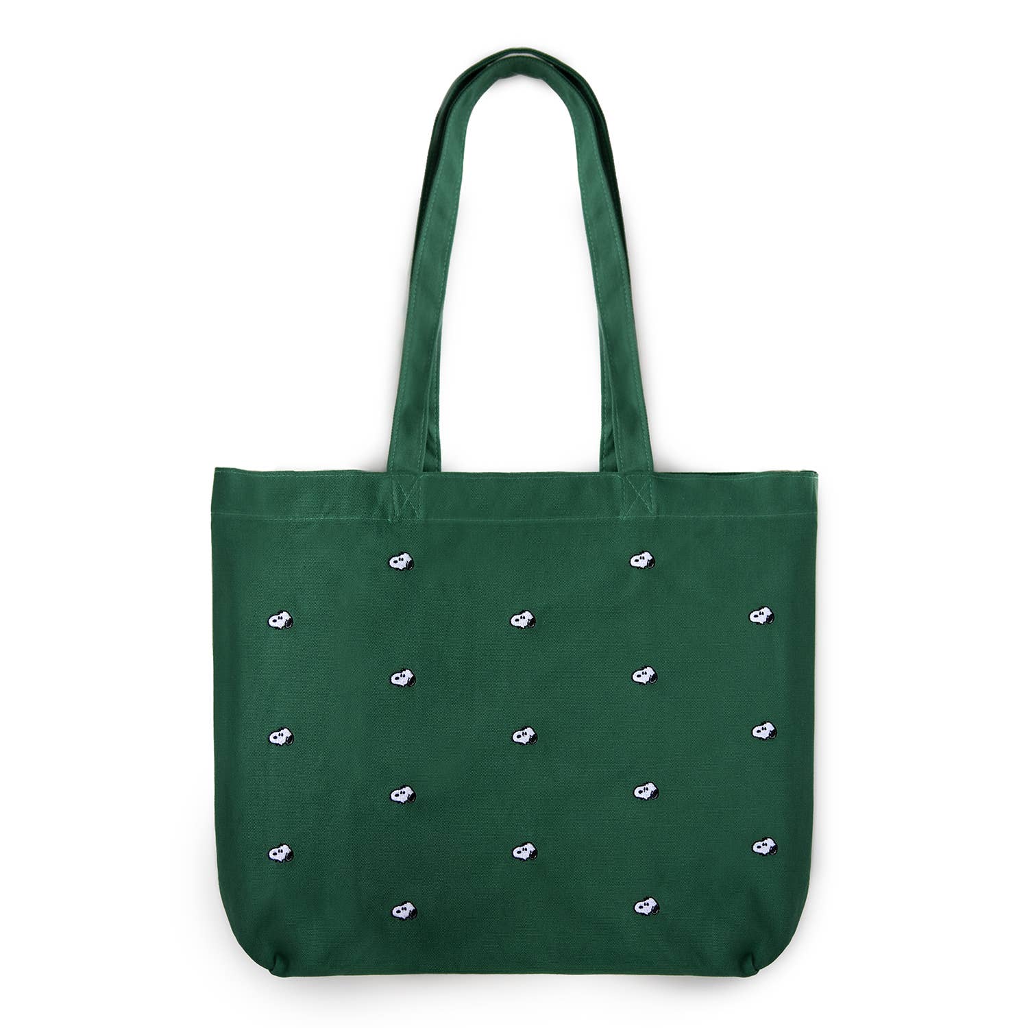 3P4 × Peanuts® – Snoopy Embroidered Forest Green Tote Bag