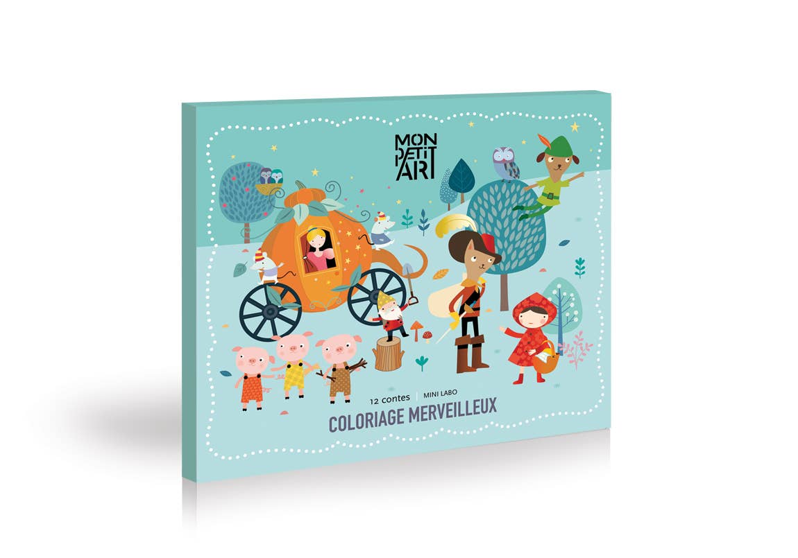 Wonderful Coloring Book | 12 Classic Fairy Tales by Mon Petit Art | Ages 4+