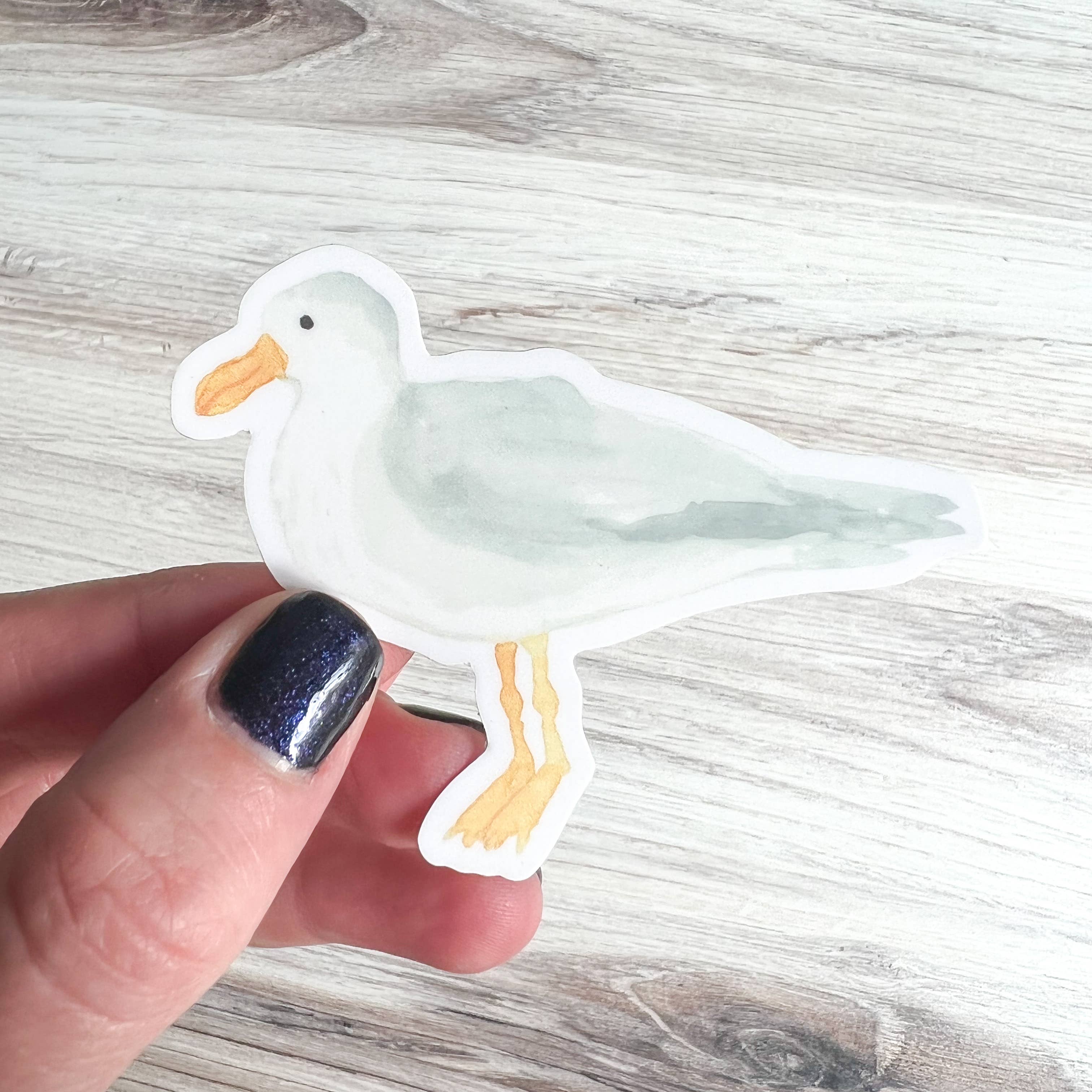 Watercolor Seagull Sticker — 2.5" × 3"