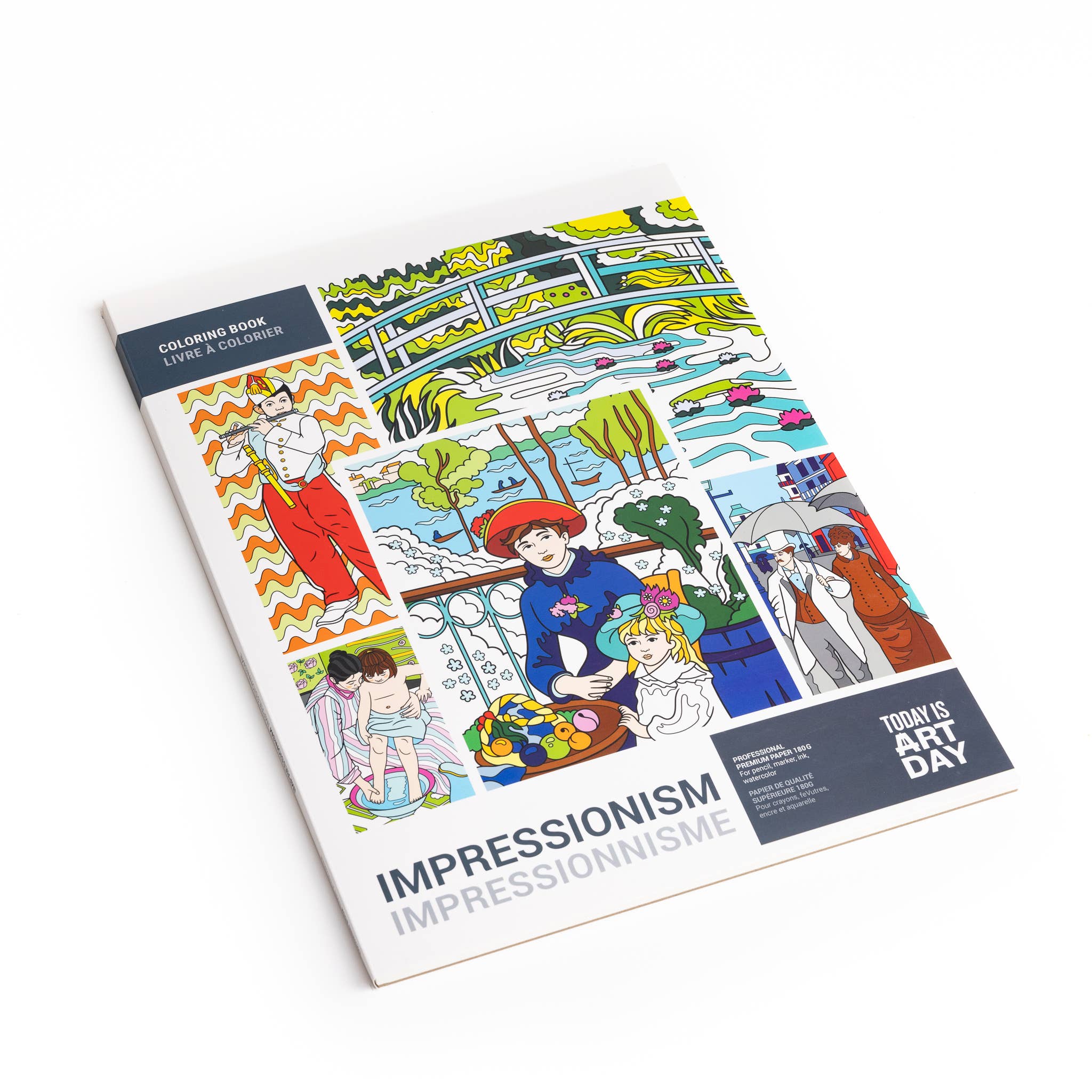 Impressionist Masterpieces Coloring Book | 12 Paintings by Monet, Renoir, Degas | Premium Thick Paper