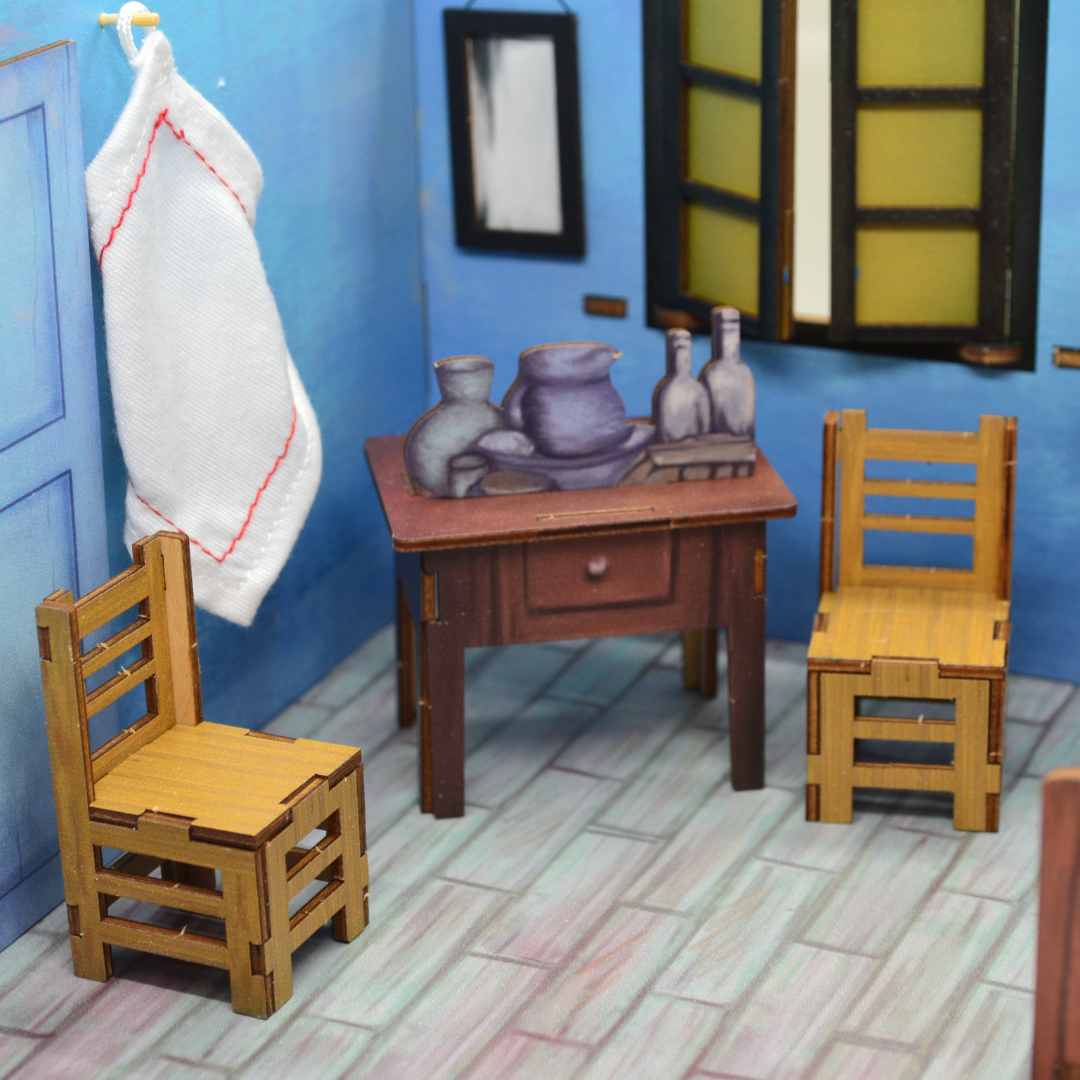 Van Gogh Bedroom in Arles Miniature Room | 9" Diorama | Easy Assembly