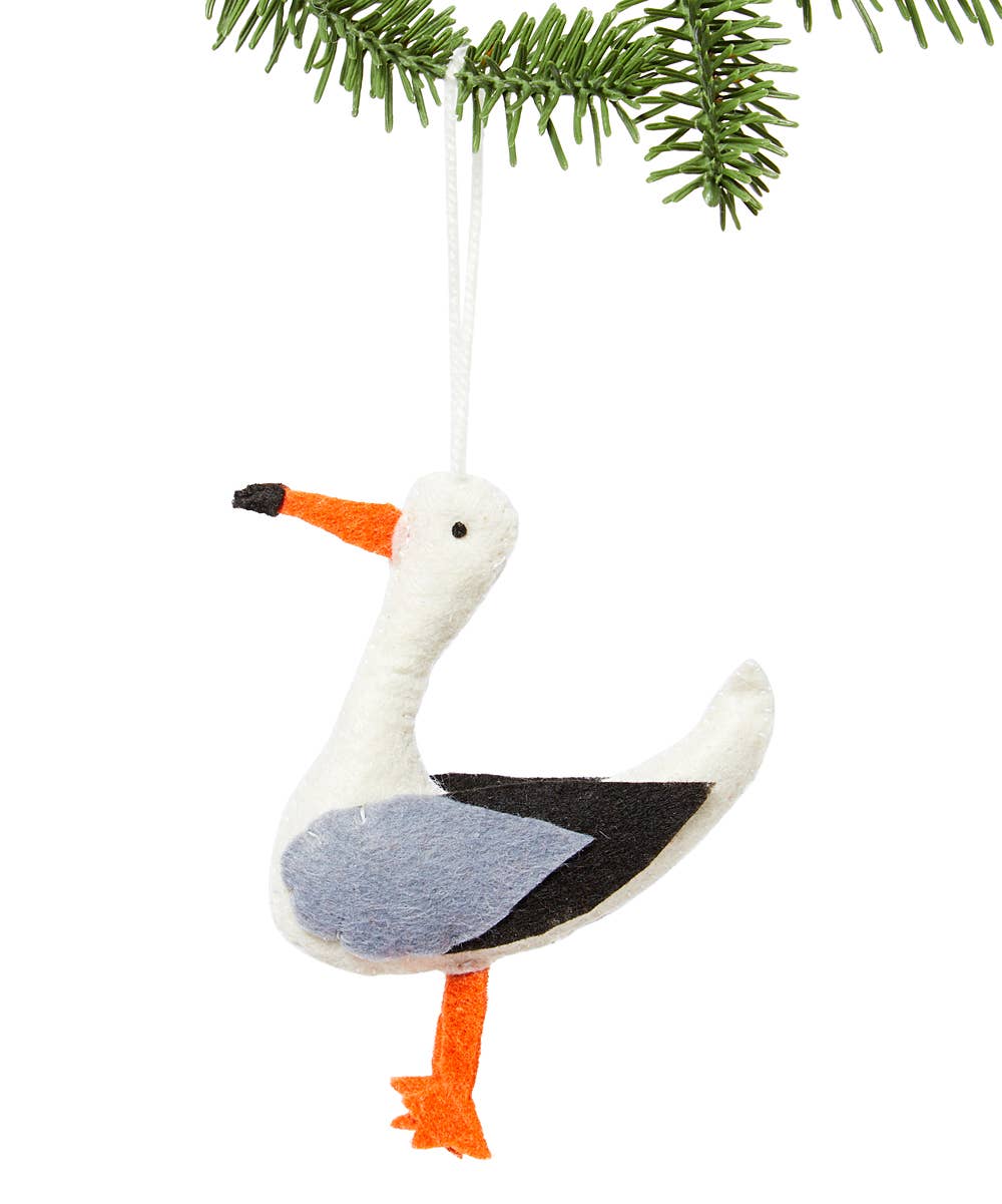 Felt Seagull Ornament — Handmade
