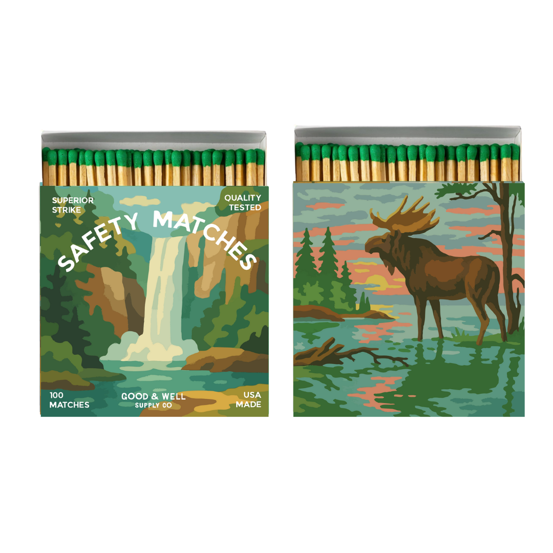 Waterfall & Moose Matchbox Paint By Number Collection