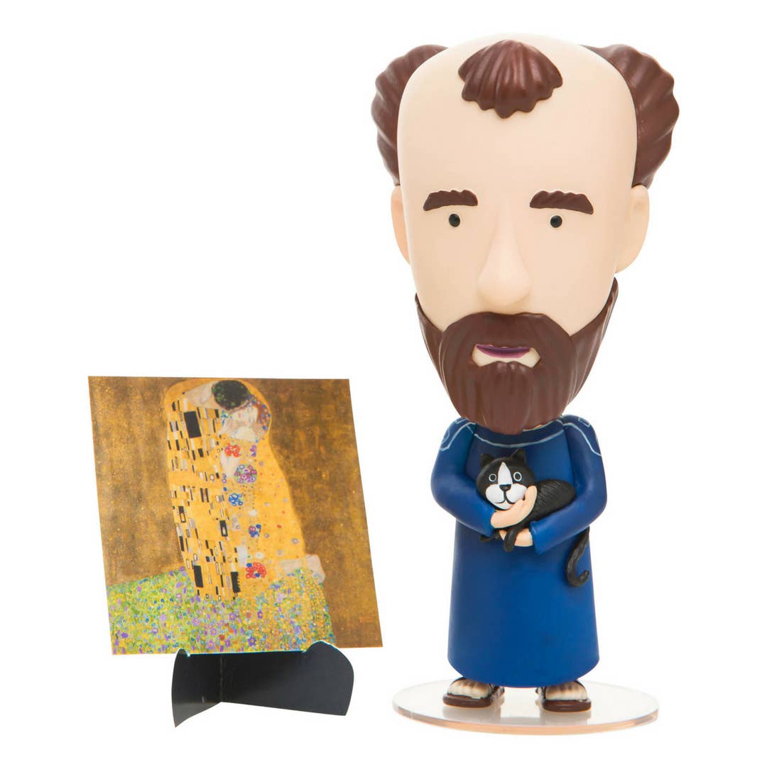Gustav Klimt Figurine | 5" Art History Collectible | Golden Phase Stickers