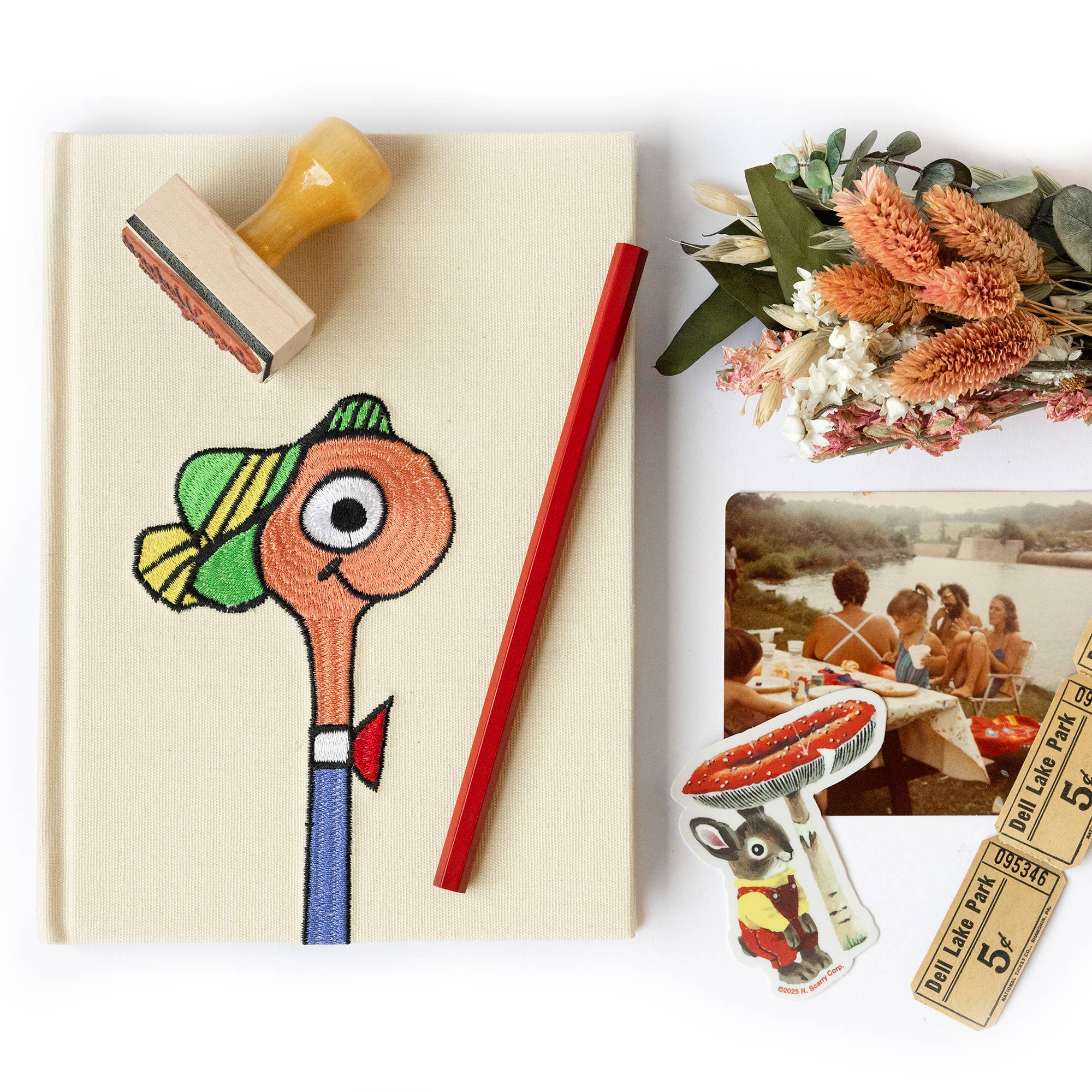 3P4 x Richard Scarry - Lowly Worm Embroidered Journal