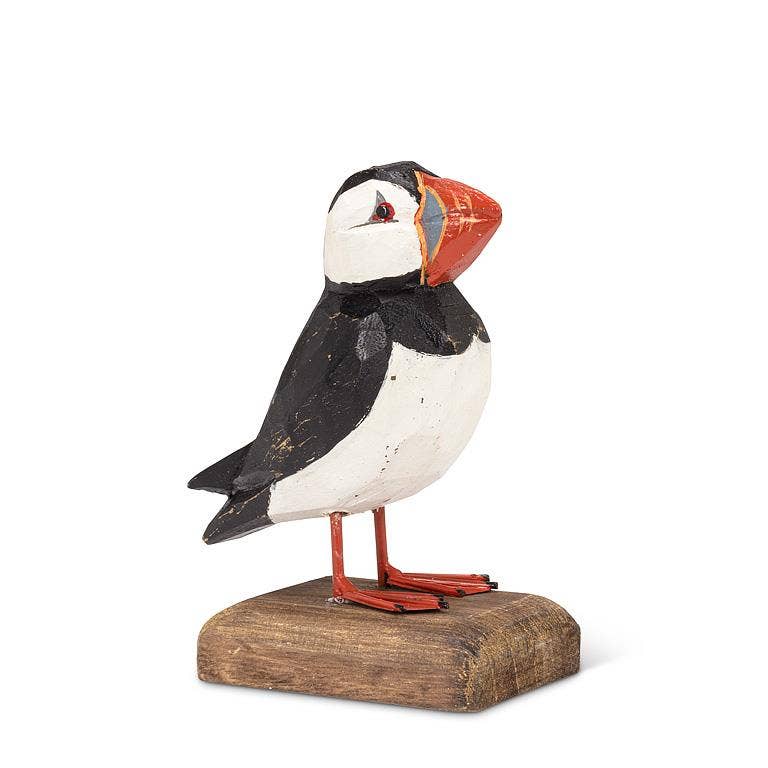 Small Carved Puffin on Base – 6.5"H