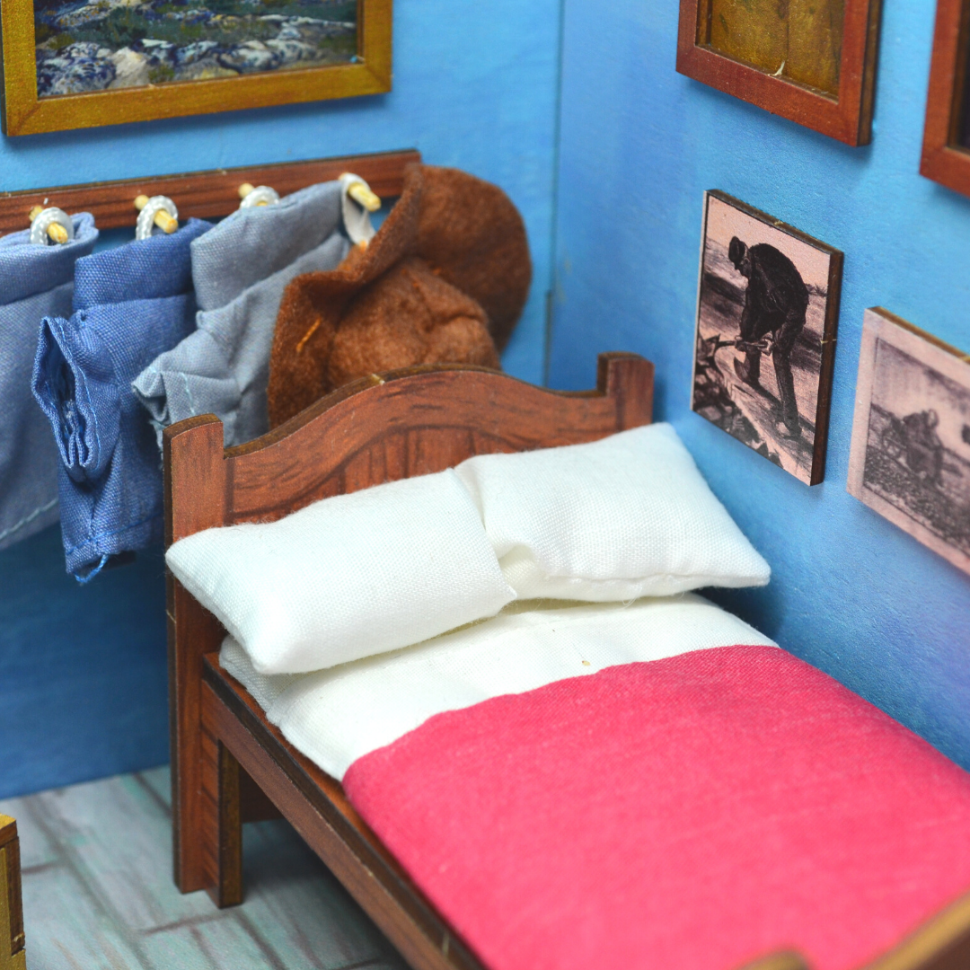 Van Gogh Bedroom in Arles Miniature Room | 9" Diorama | Easy Assembly