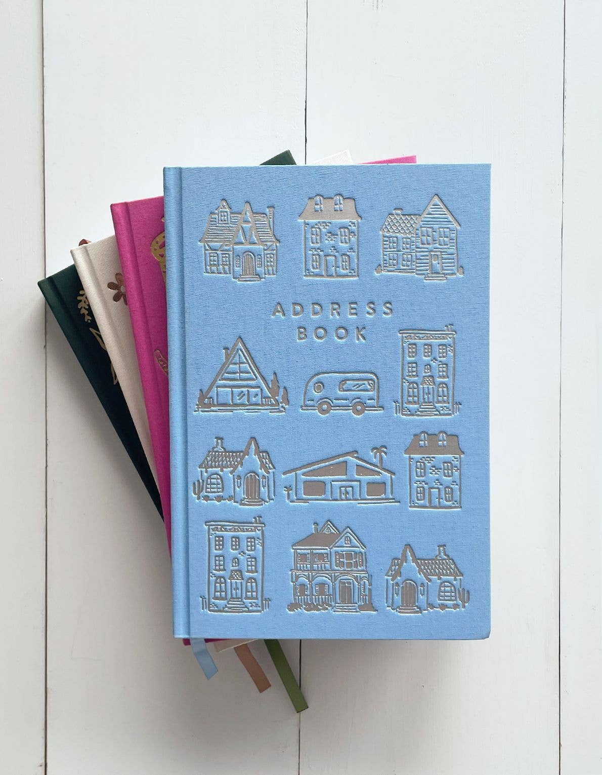 Houses (Blue) Address Book — Silver Foil Edition