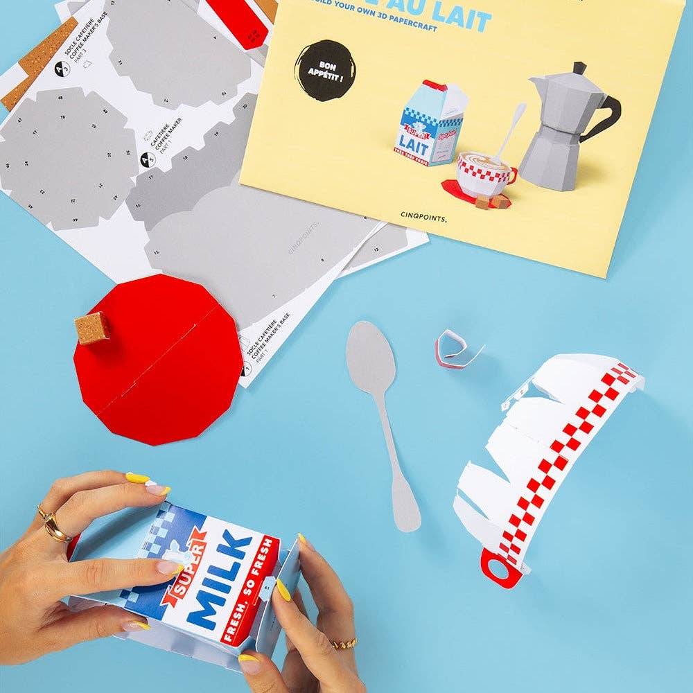3D Paperfood Café au Lait by Cinqpoints | DIY Paper Model | Eco-Friendly