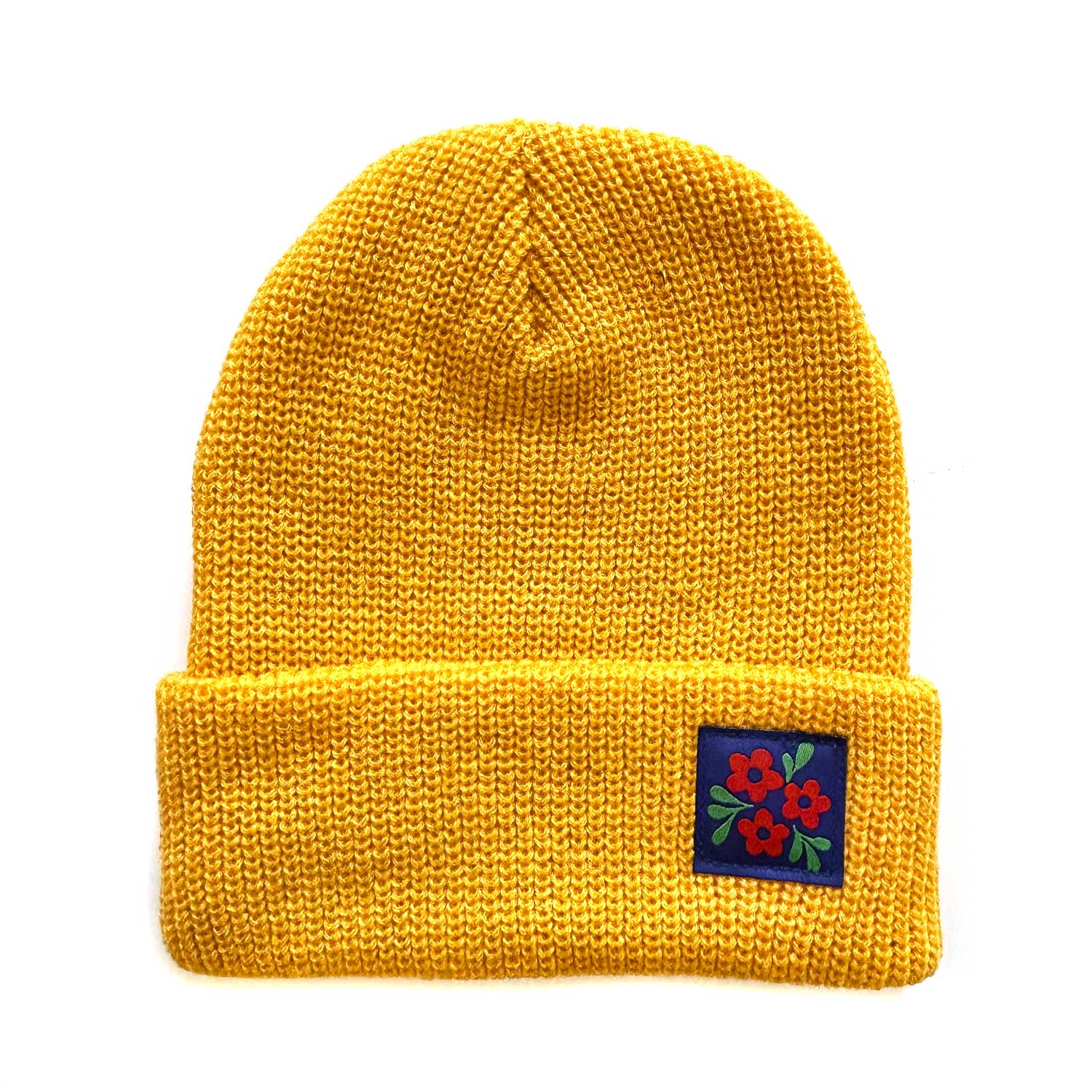 “Sunshine Floral” Beanie — Yellow