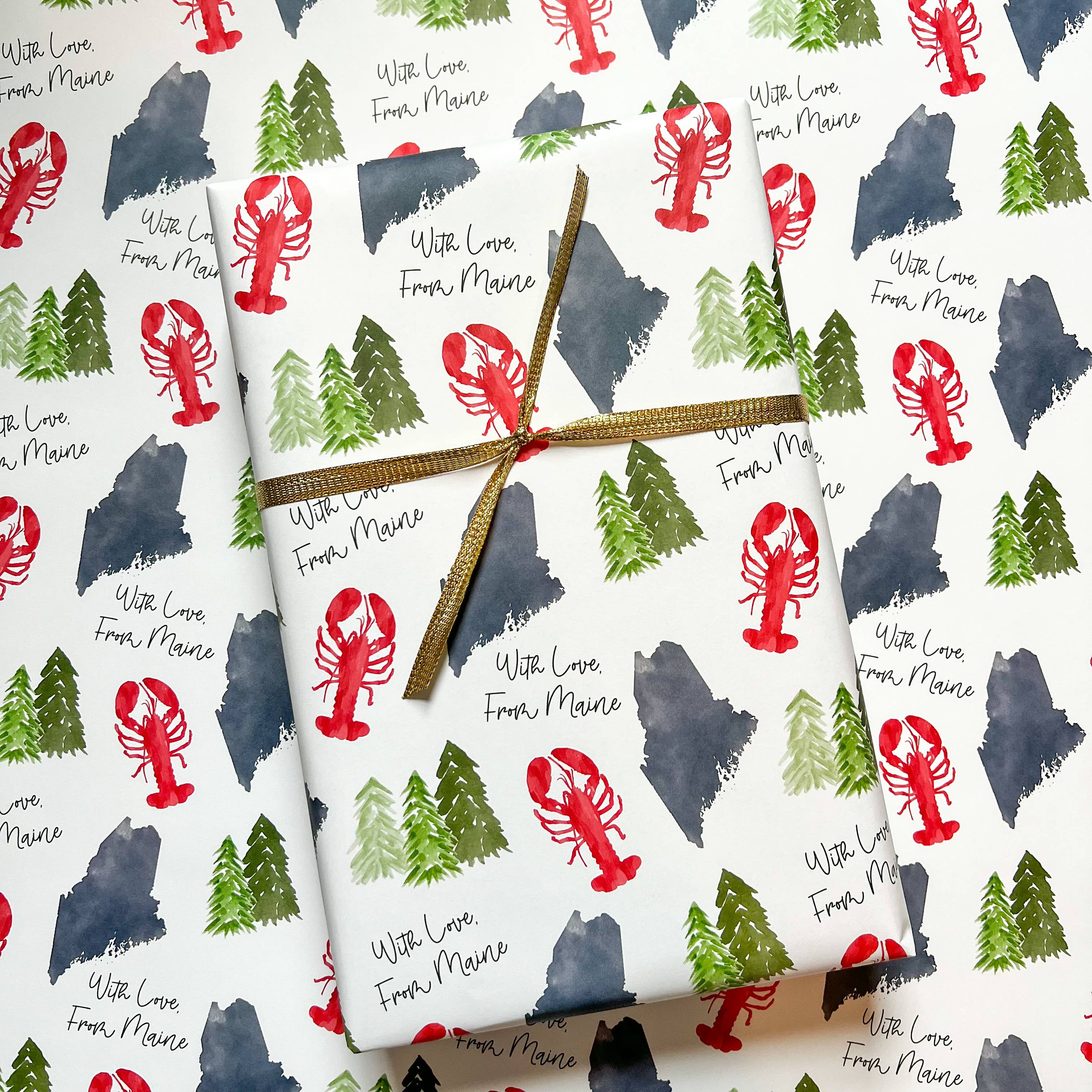 Maine Gift Wrap — “With Love, From Maine”
