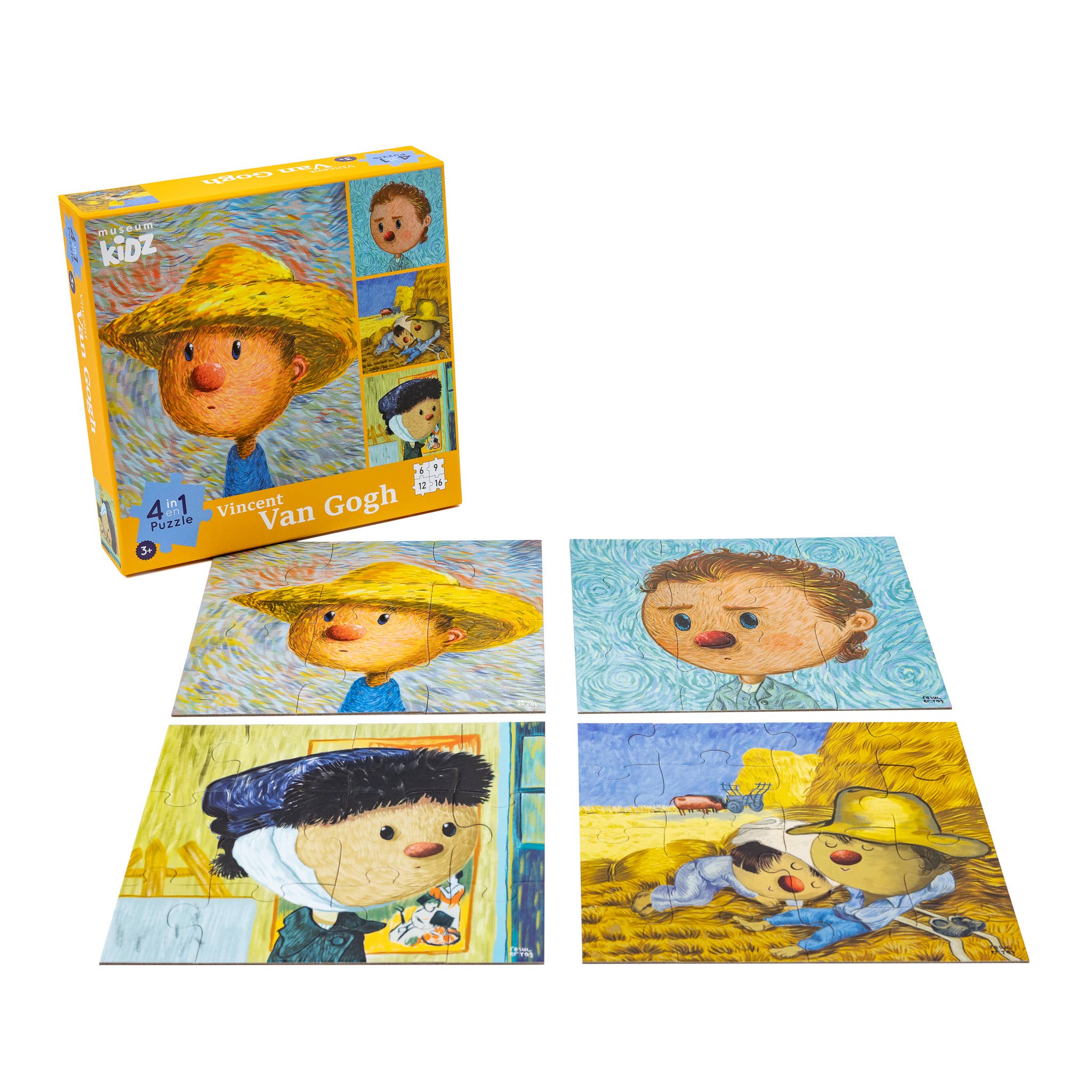 Van Gogh 4-in-1 Puzzle Set for Kids | Museum Kidz Collection | 4 Famous Self-Portraits