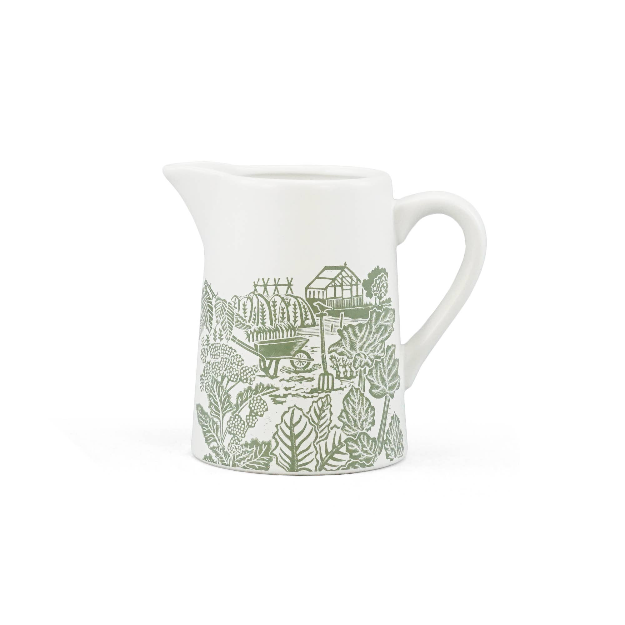 Kate Heiss “Woodland Green” Ceramic Jug – Acorns & Thistles
