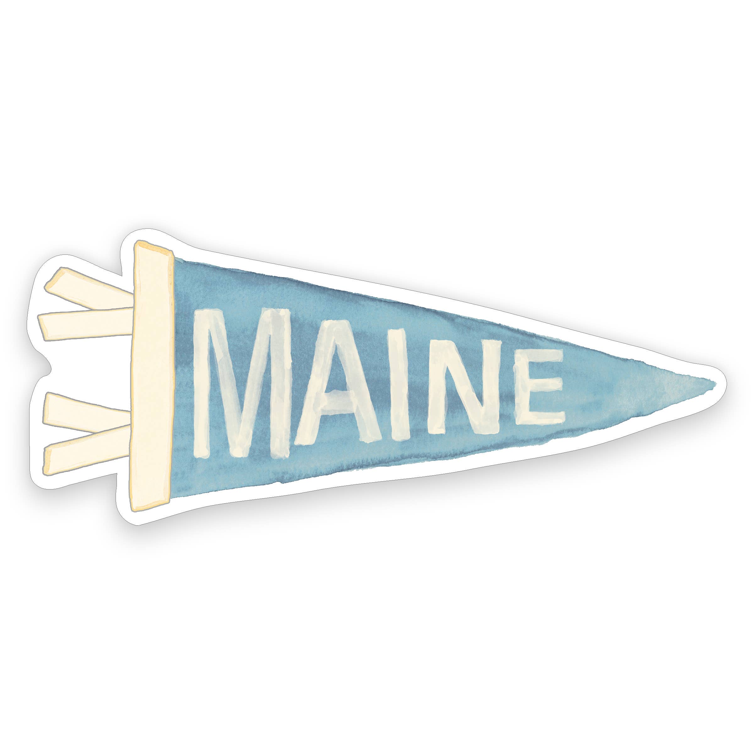 Maine Pennant Sticker — 3" × 1.3"