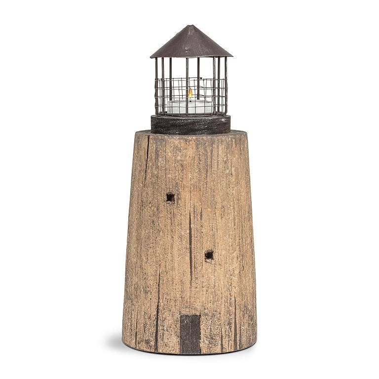 Wide Lighthouse with Tealight Top