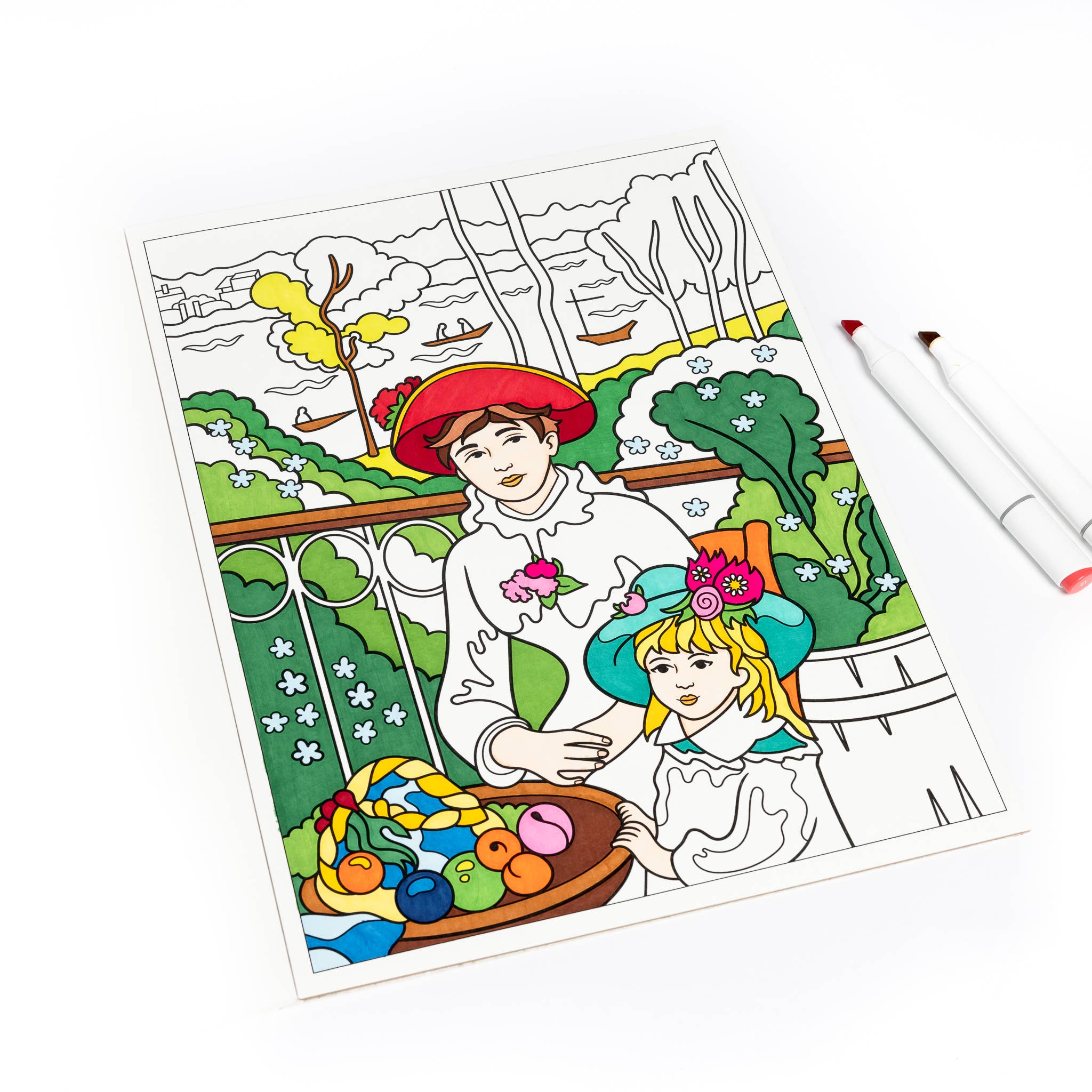 Impressionist Masterpieces Coloring Book | 12 Paintings by Monet, Renoir, Degas | Premium Thick Paper