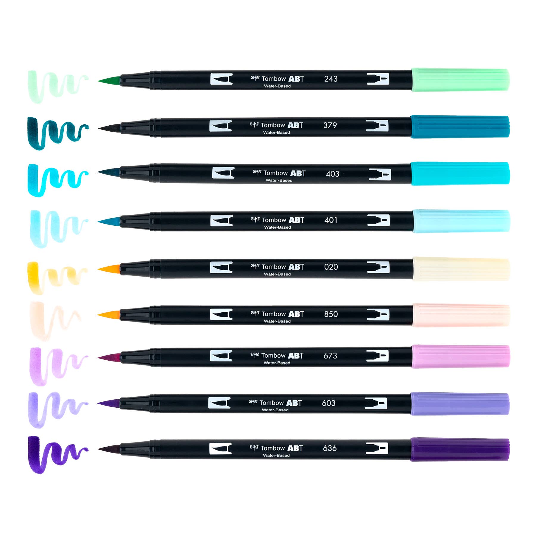 Tombow Dual Brush Pen Art Markers – Mermaids Palette (10-Pack)