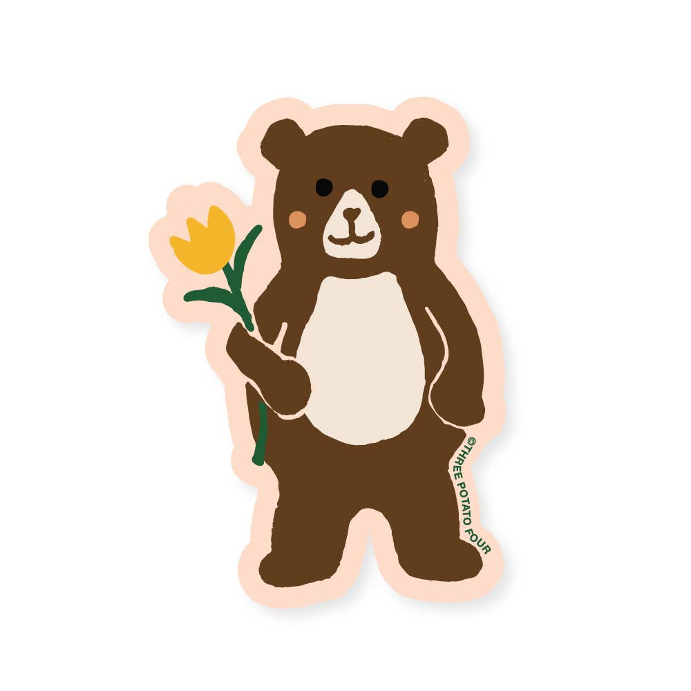 Flower Bear Vinyl Sticker