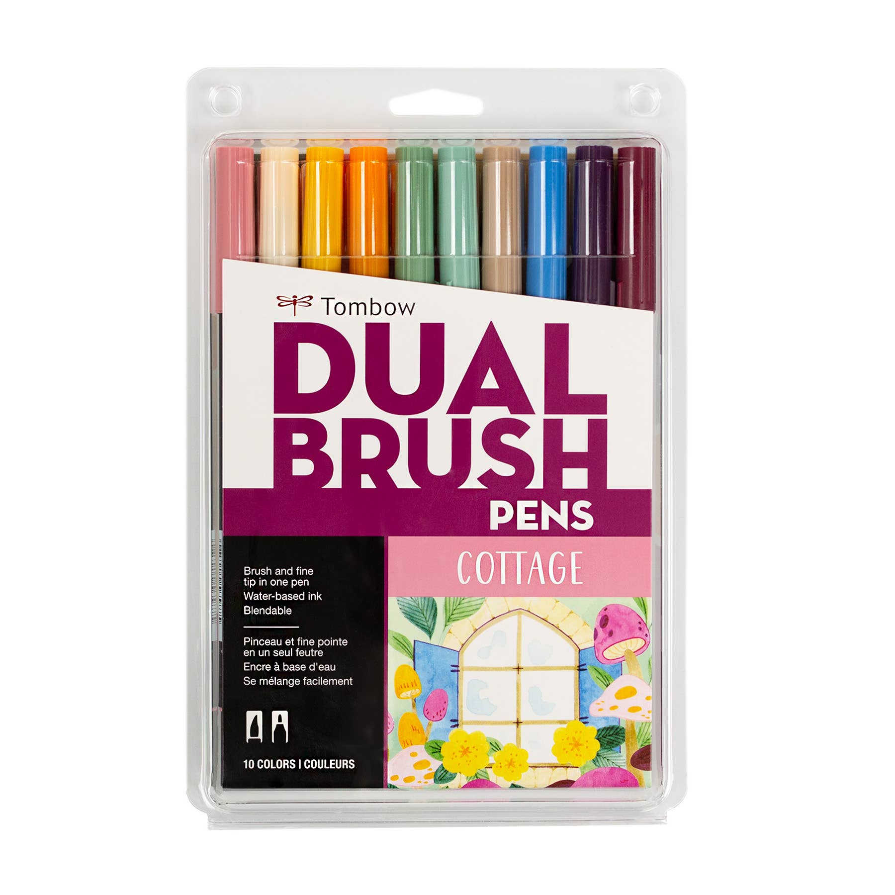 Tombow Dual Brush Pen Art Markers – Cottage Palette (10-Pack)