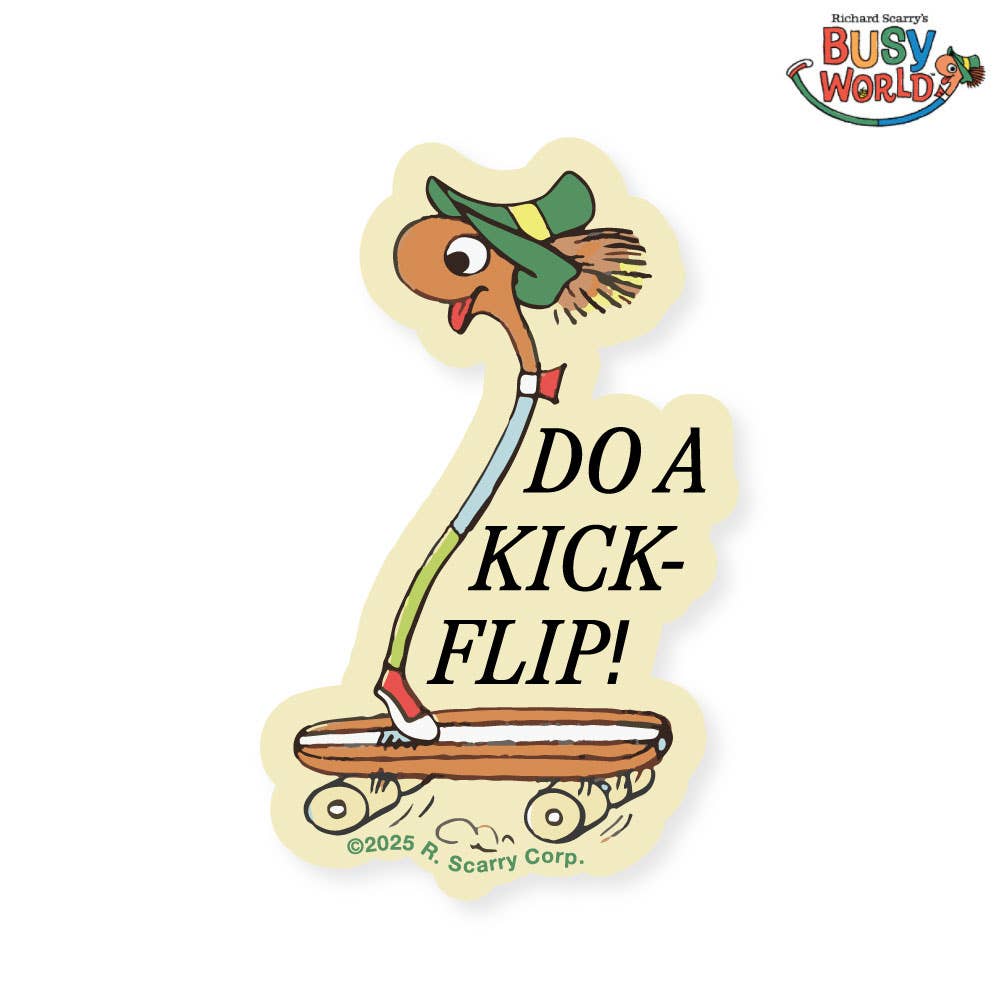 3P4 × Richard Scarry® – Lowly Kickflip Vinyl Sticker